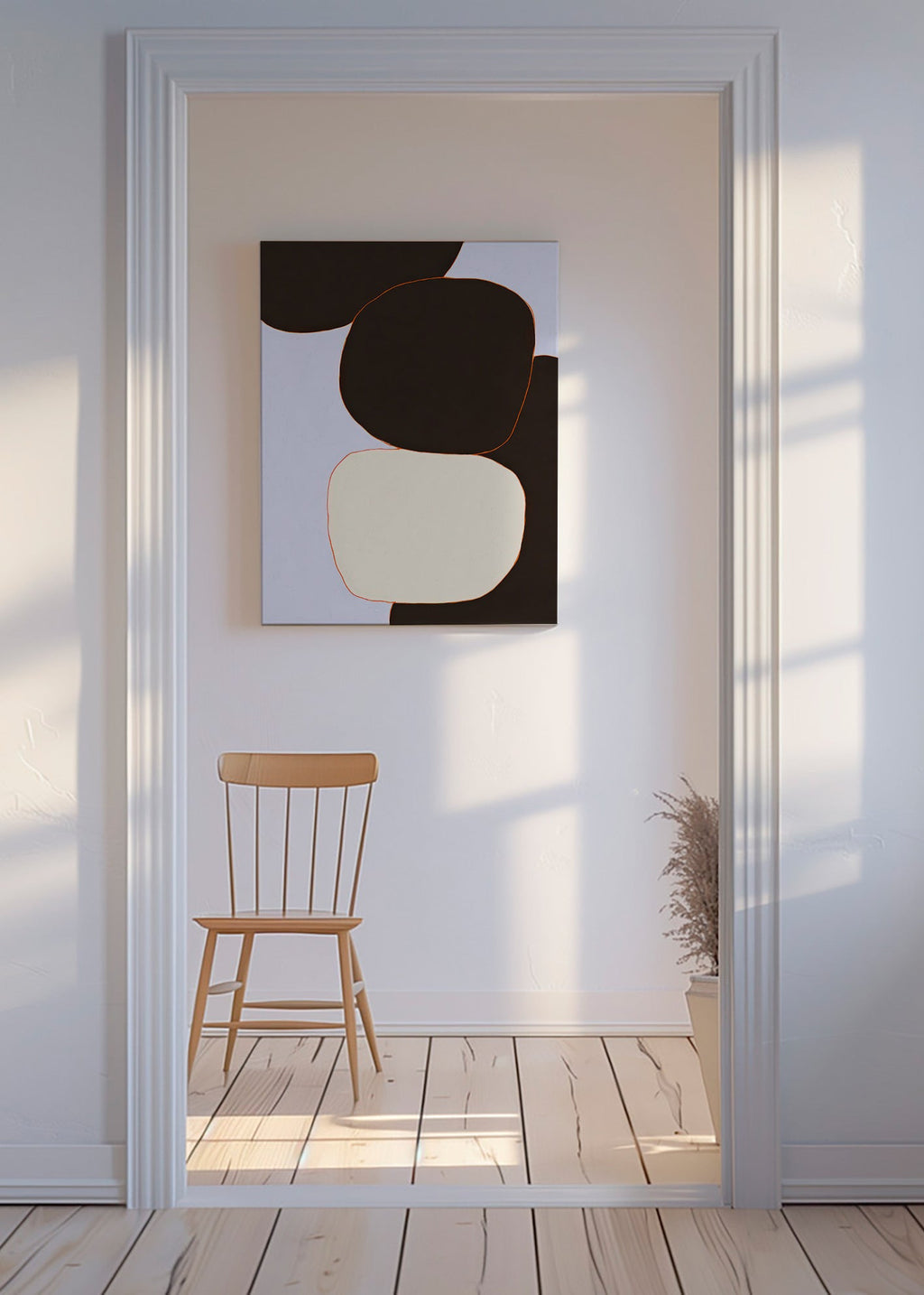Geometrisk affisch med rundade former