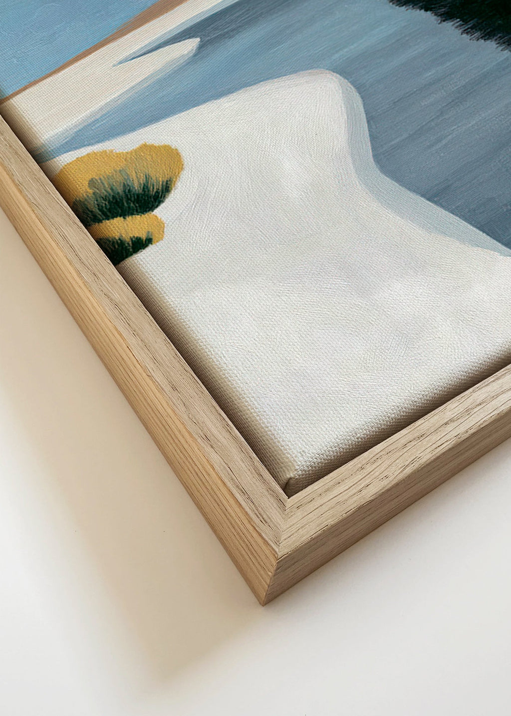 Landskapskonst: minimalistiskt estuarium med mörk klippa