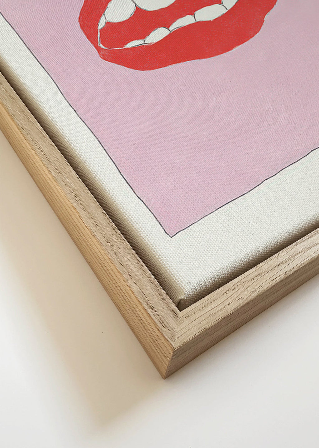 Illustration röda läppar på rosa bakgrund