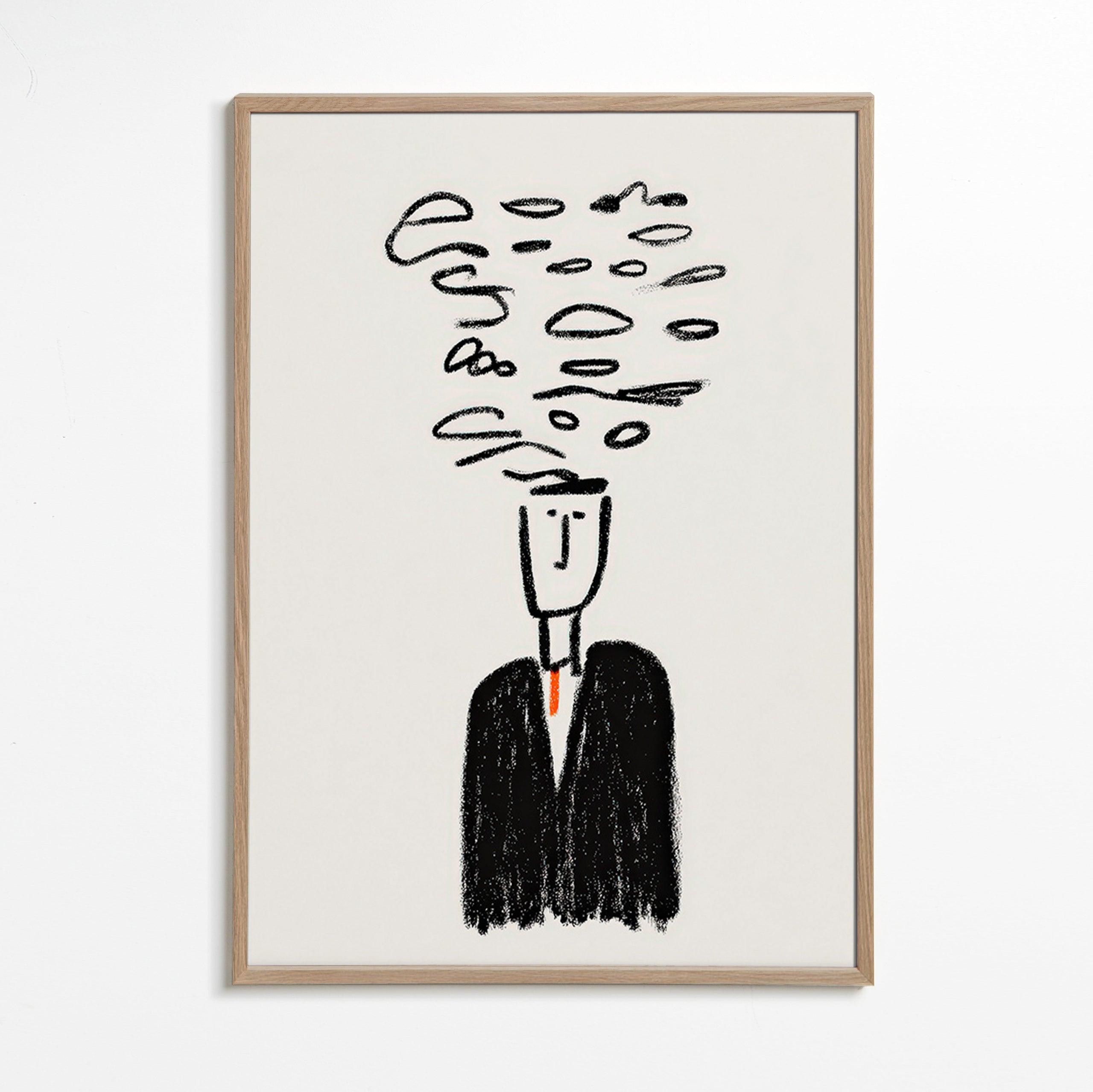 Minimalistisk illustration av figur med rök
