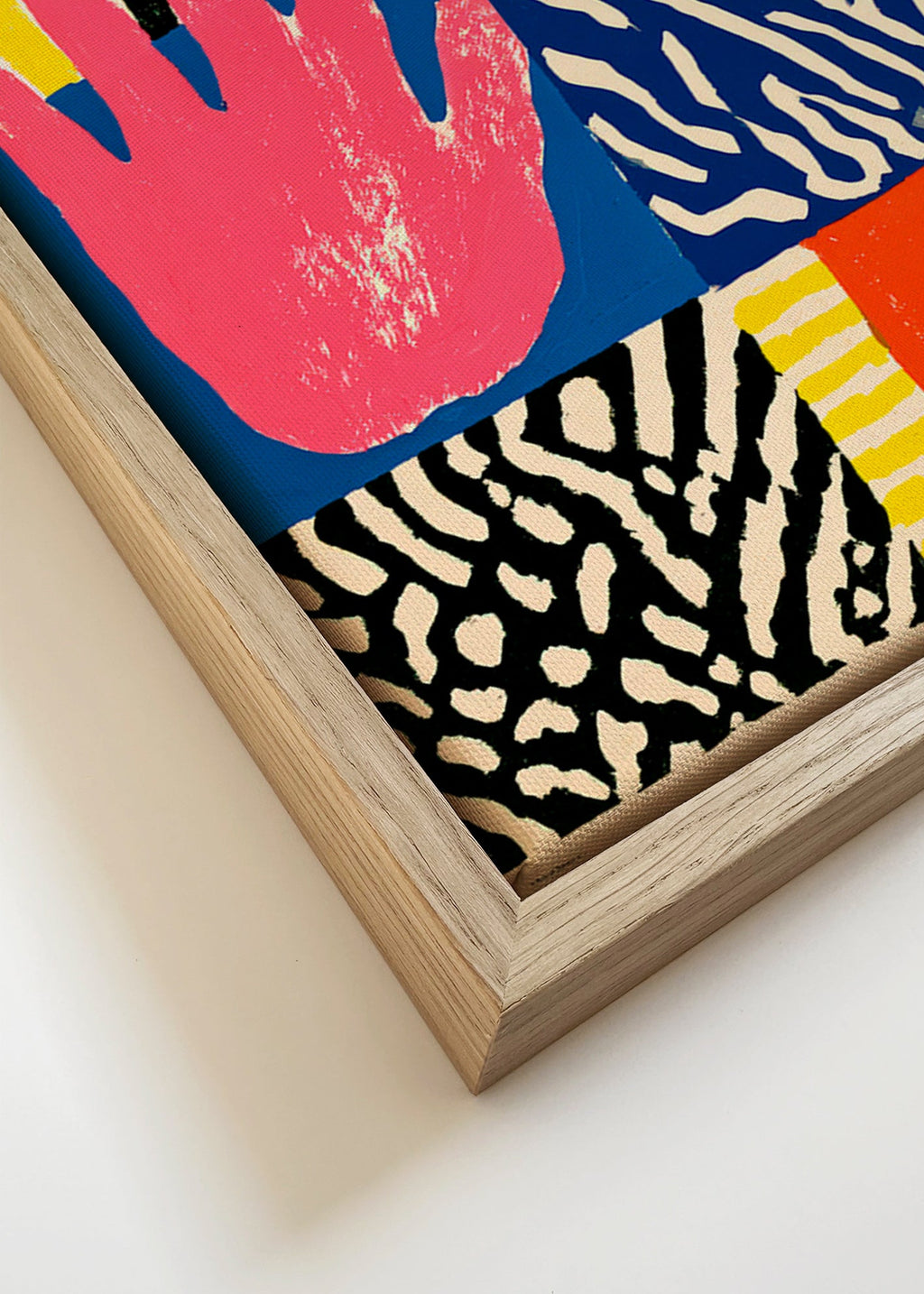 Botanisk print med hand och texturer