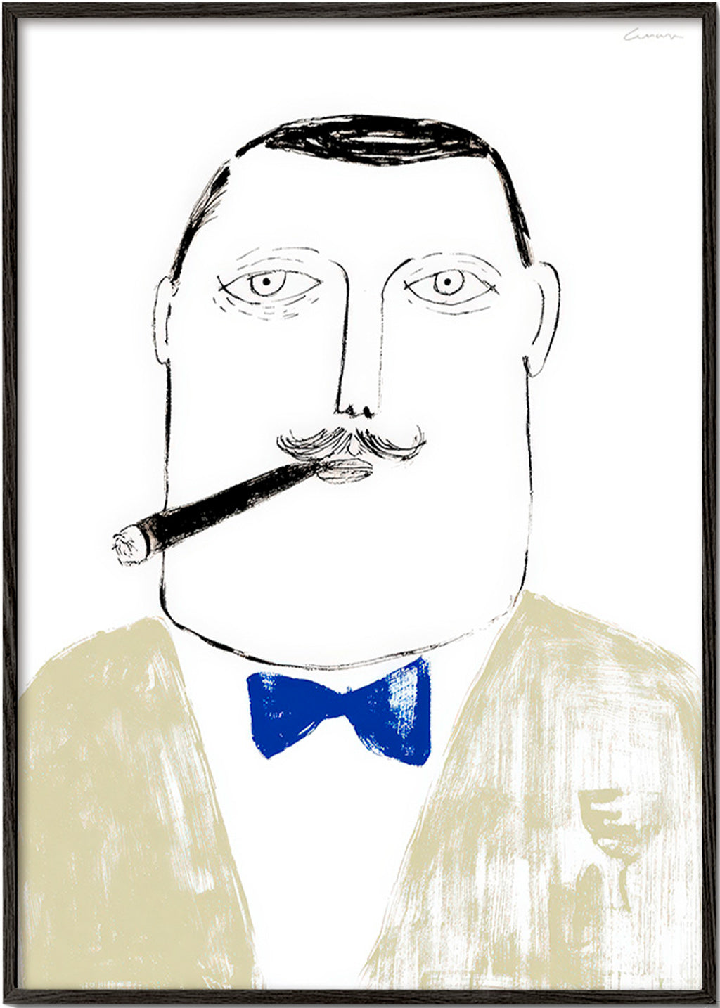 Illustration av gentleman med cigarr