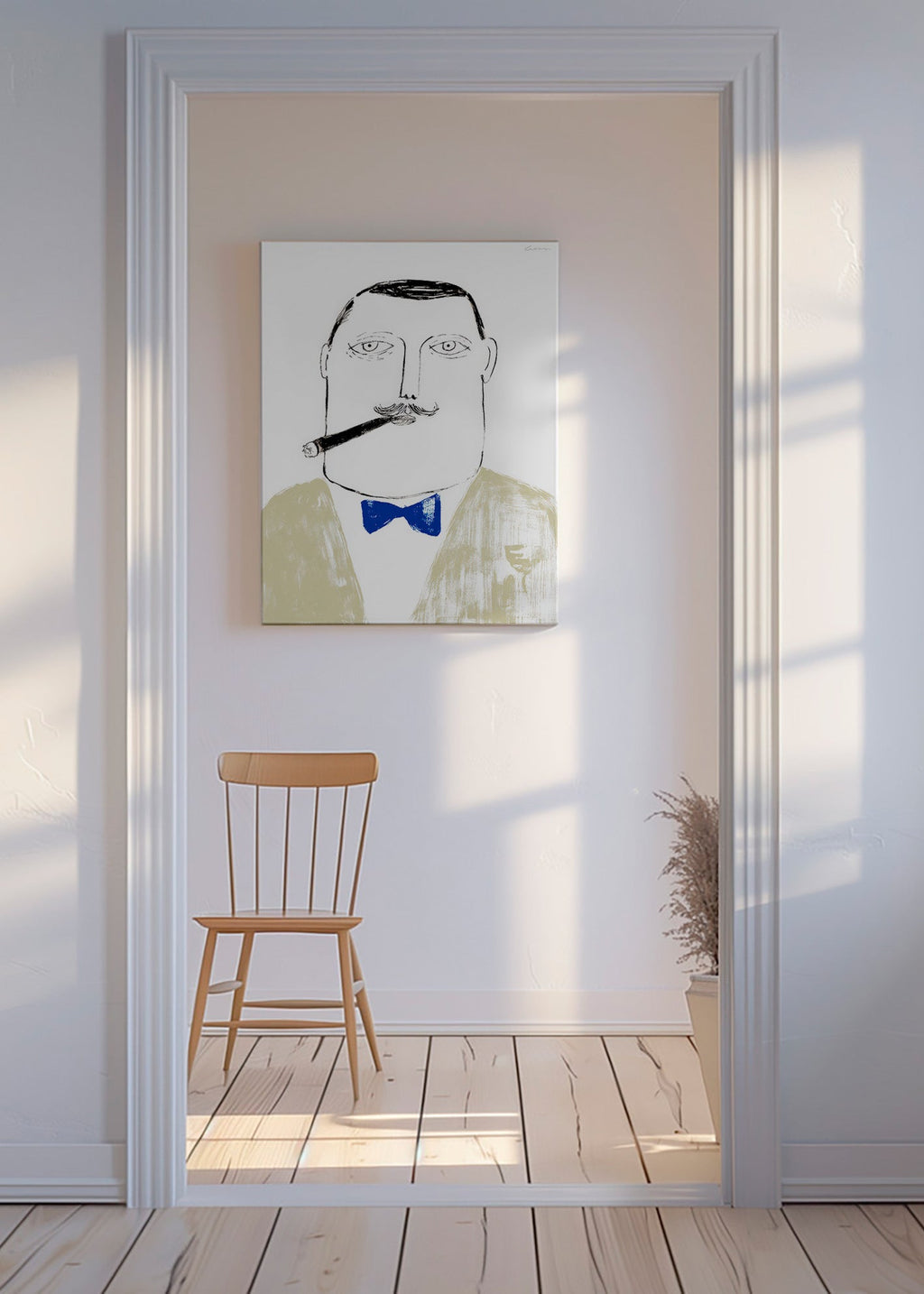 Illustration av gentleman med cigarr