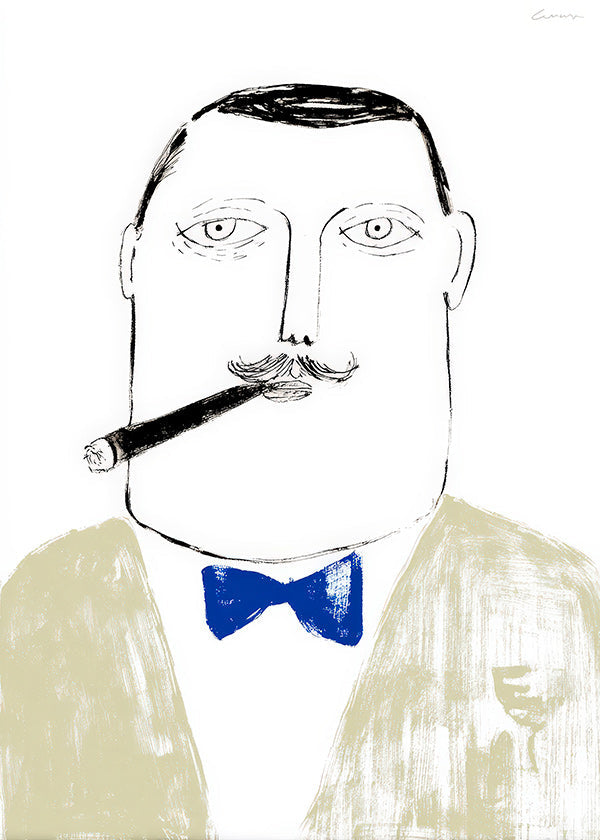 Illustration av gentleman med cigarr