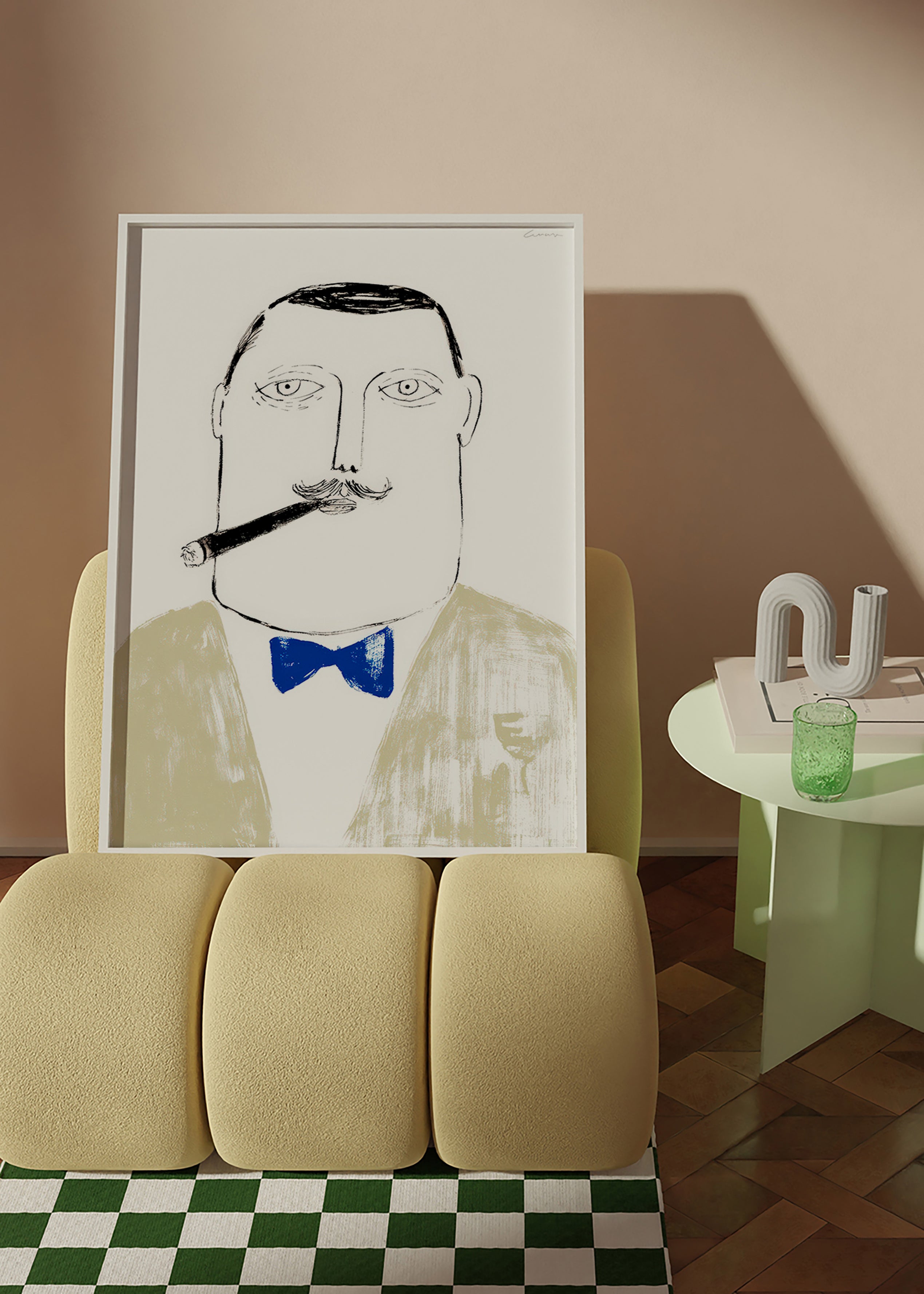 Illustration av gentleman med cigarr