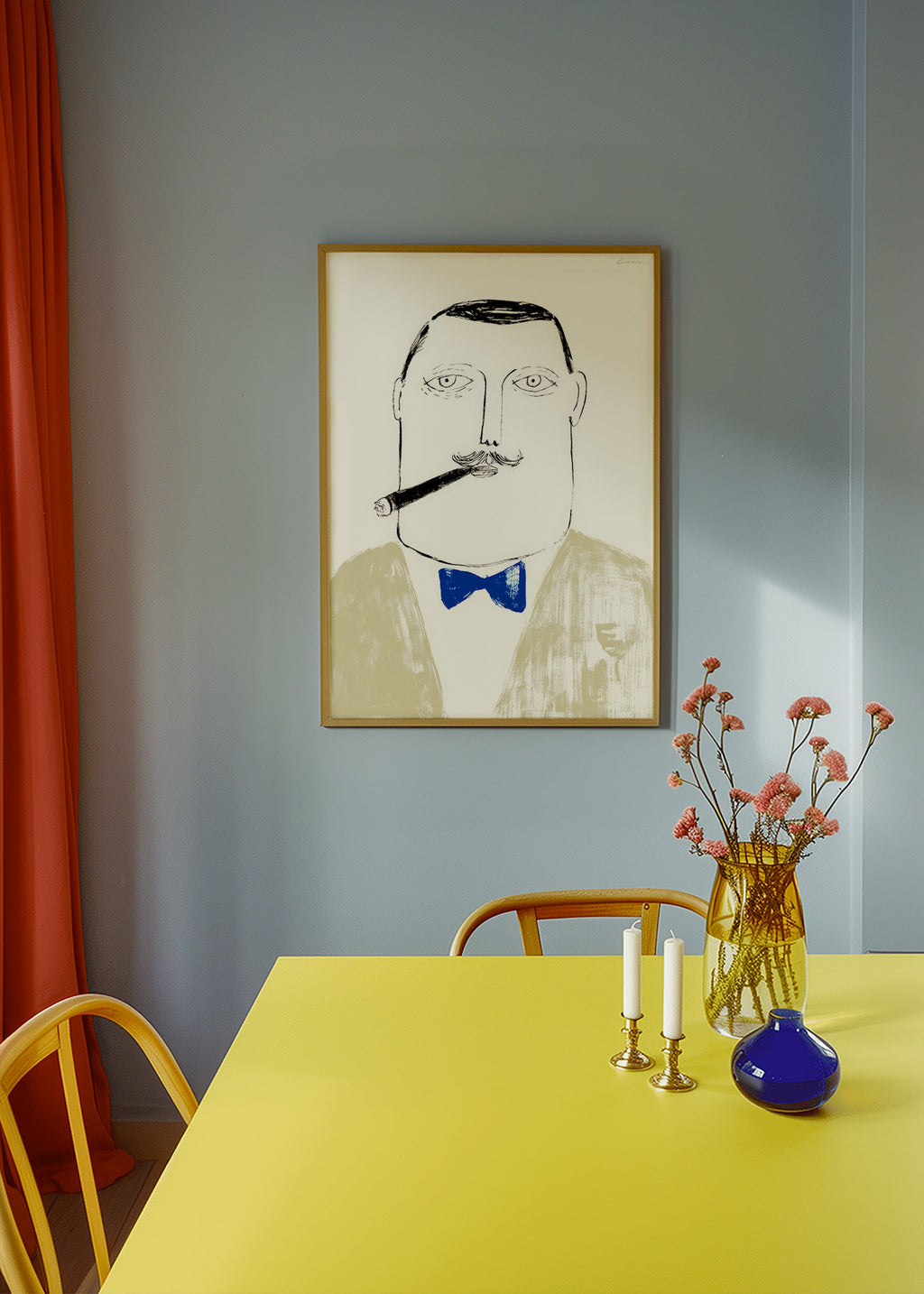 Illustration av gentleman med cigarr