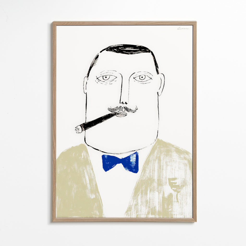 Illustration av gentleman med cigarr