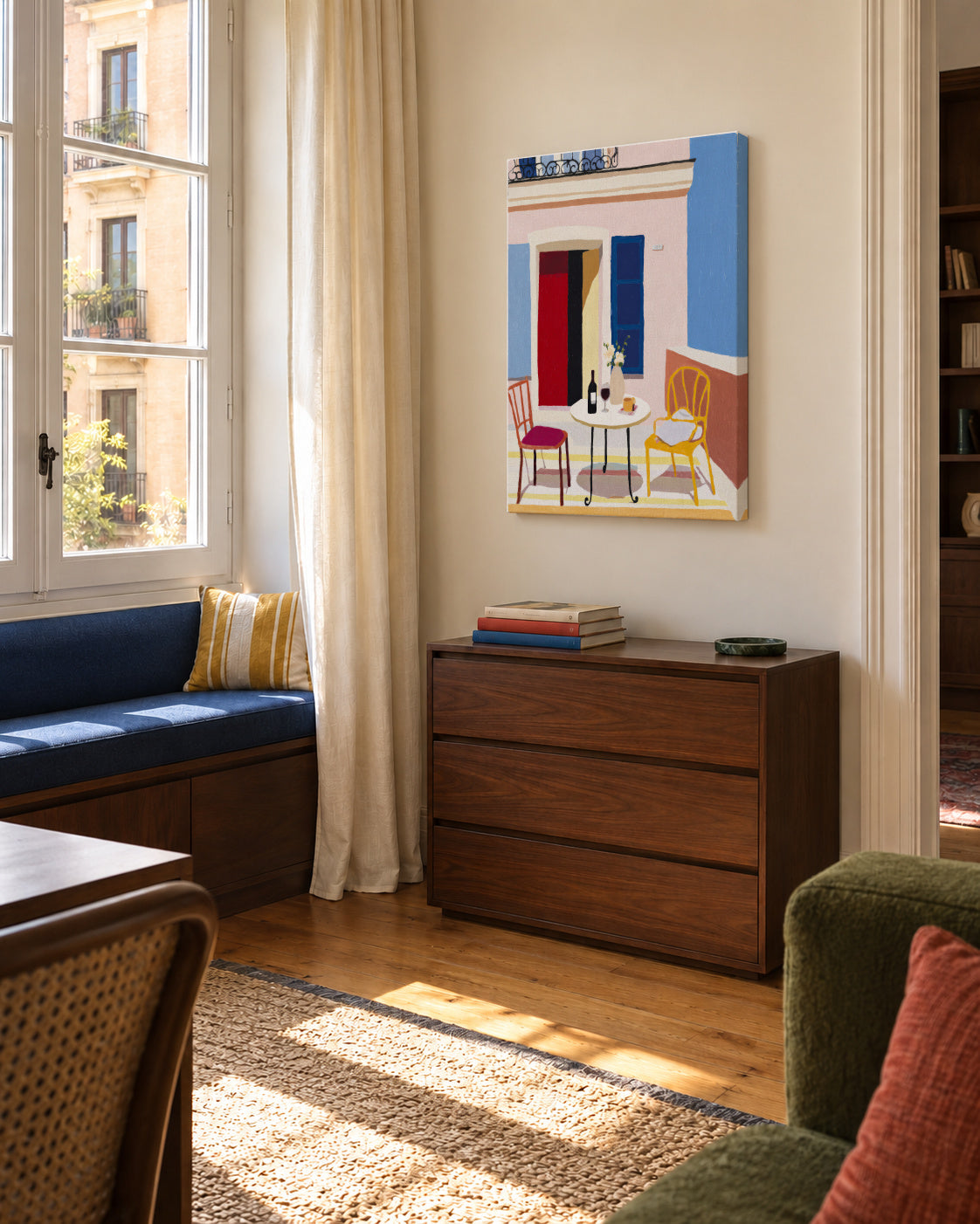 Italian Balcony - Unframed canvas in an interior