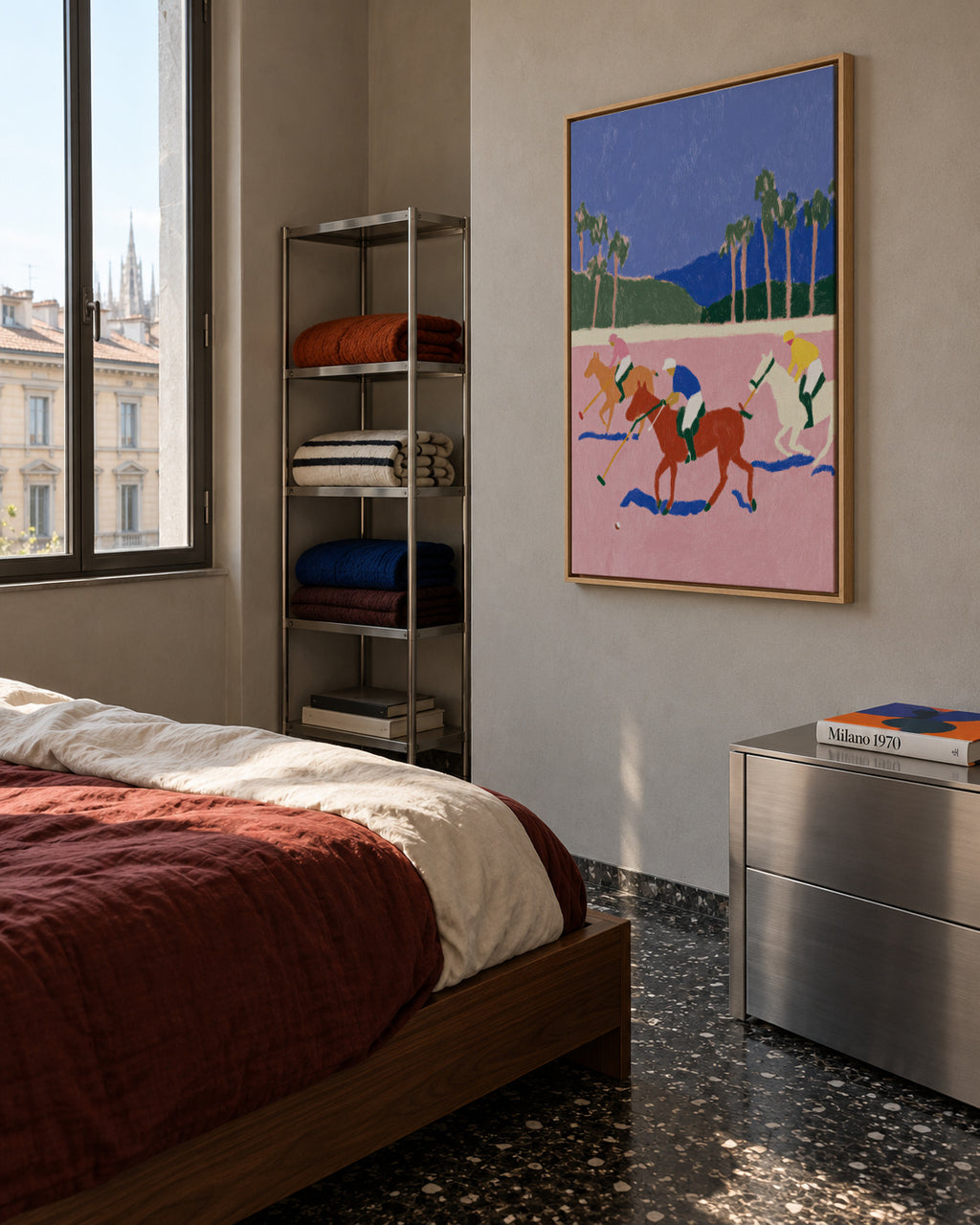Pink Derby - Framed canvas in an interior