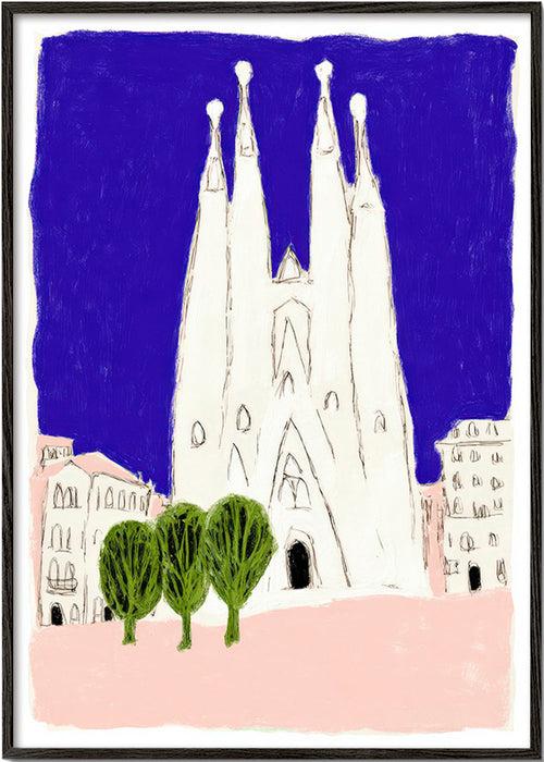 Kökskonst Sagrada Familia natt skiss