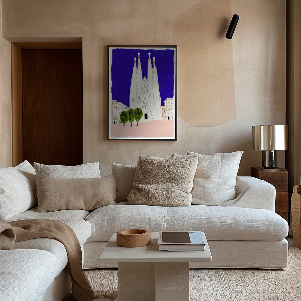 Kökskonst Sagrada Familia natt skiss