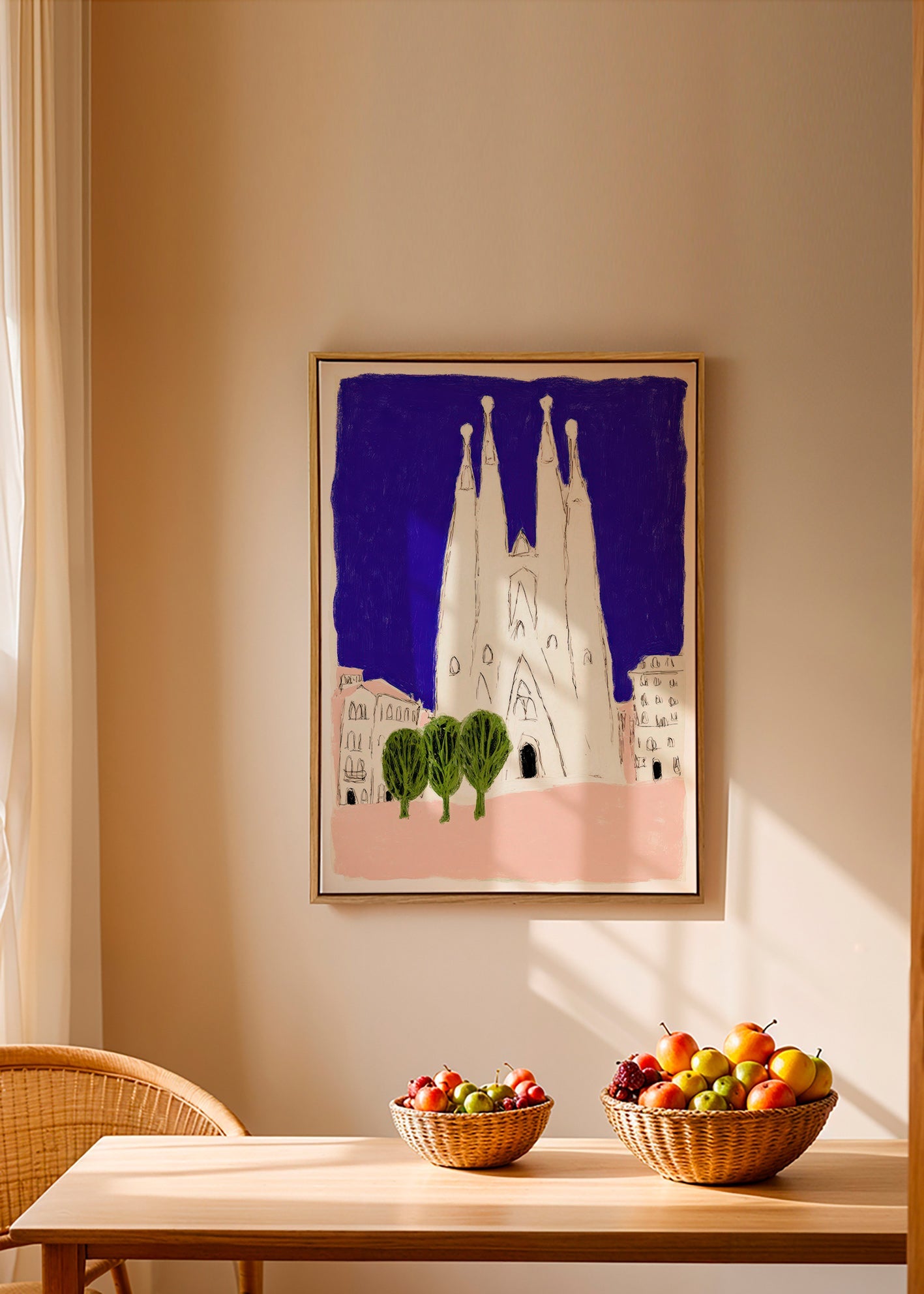 Kökskonst Sagrada Familia natt skiss