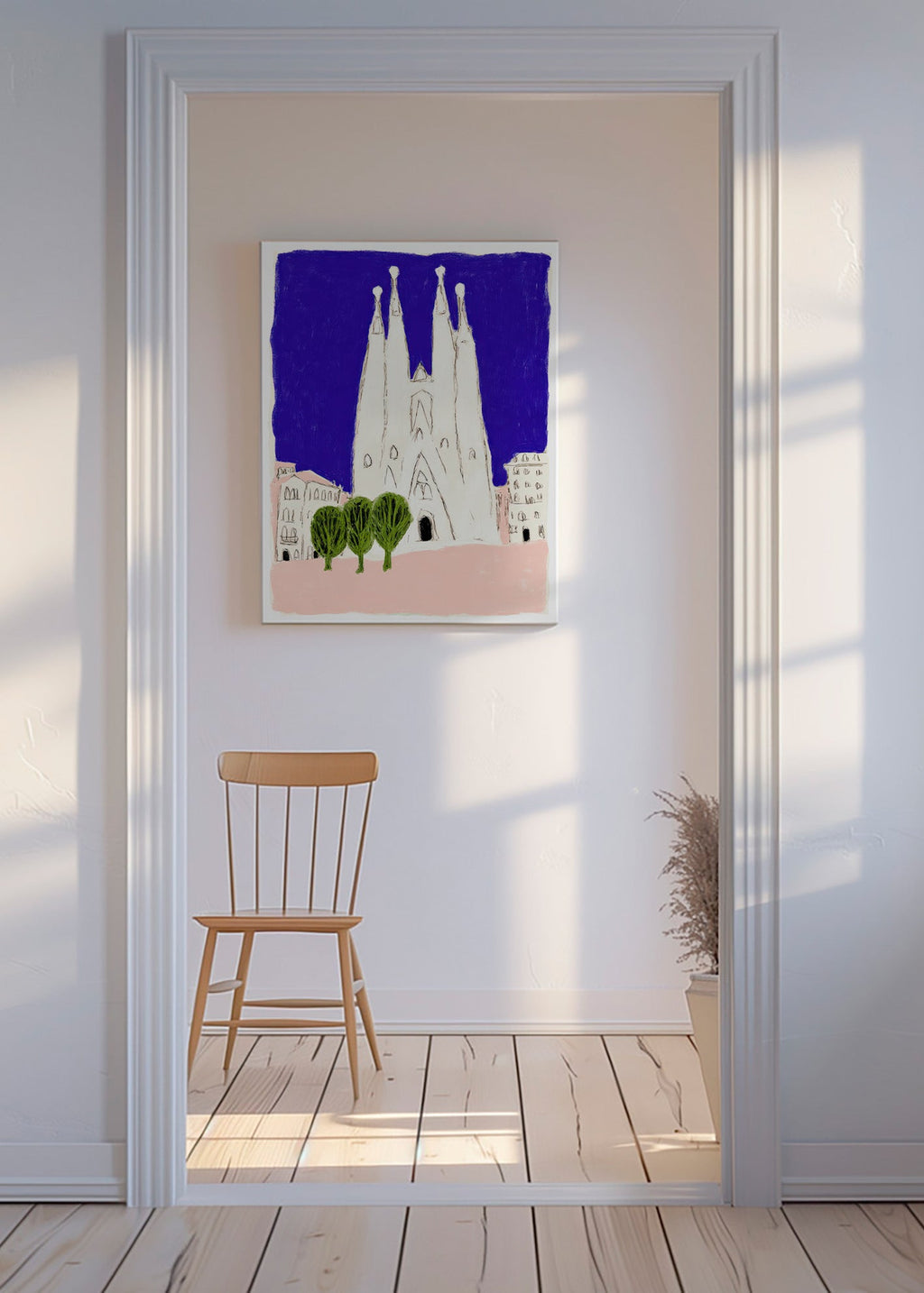 Kökskonst Sagrada Familia natt skiss