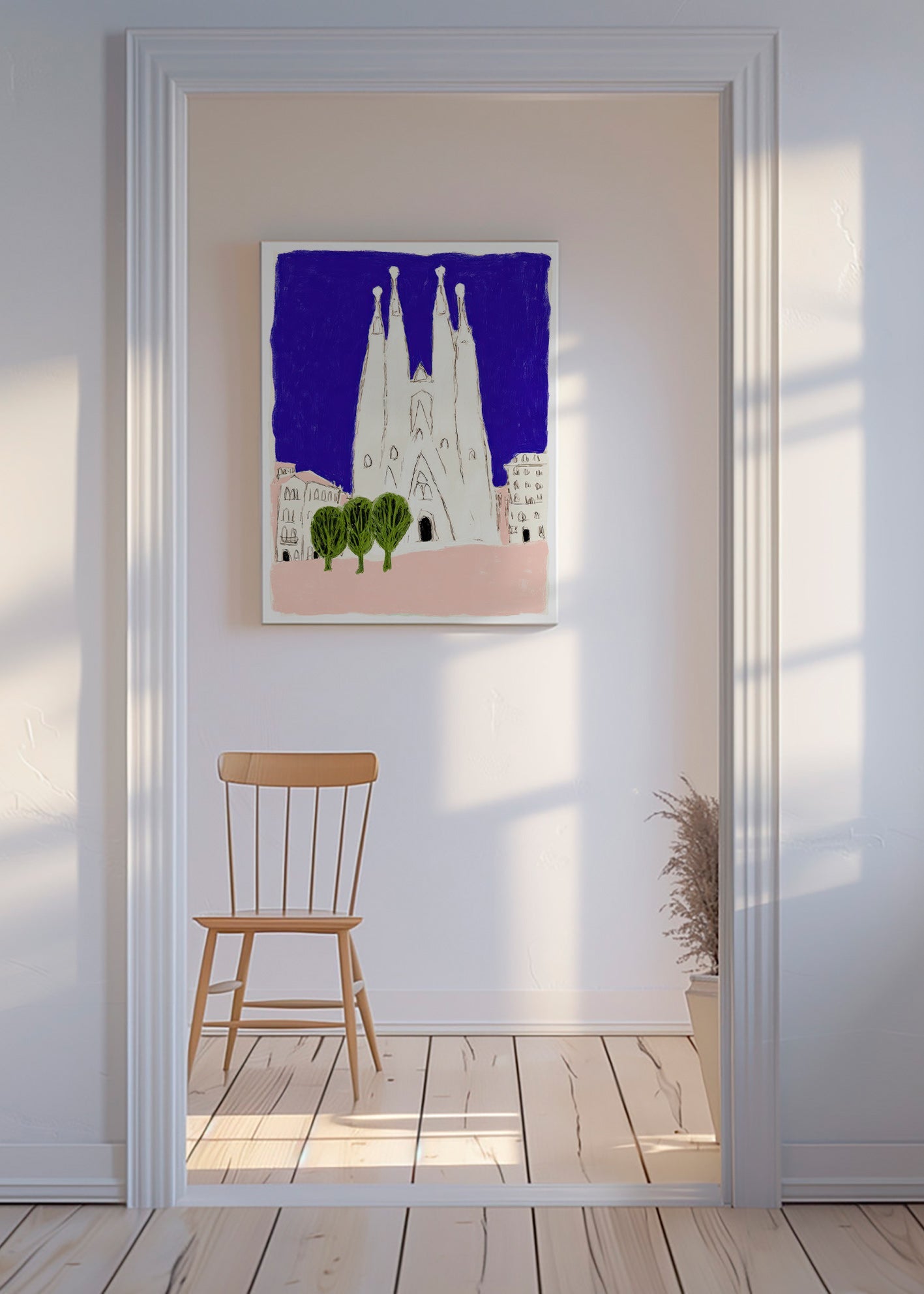 Kökskonst Sagrada Familia natt skiss