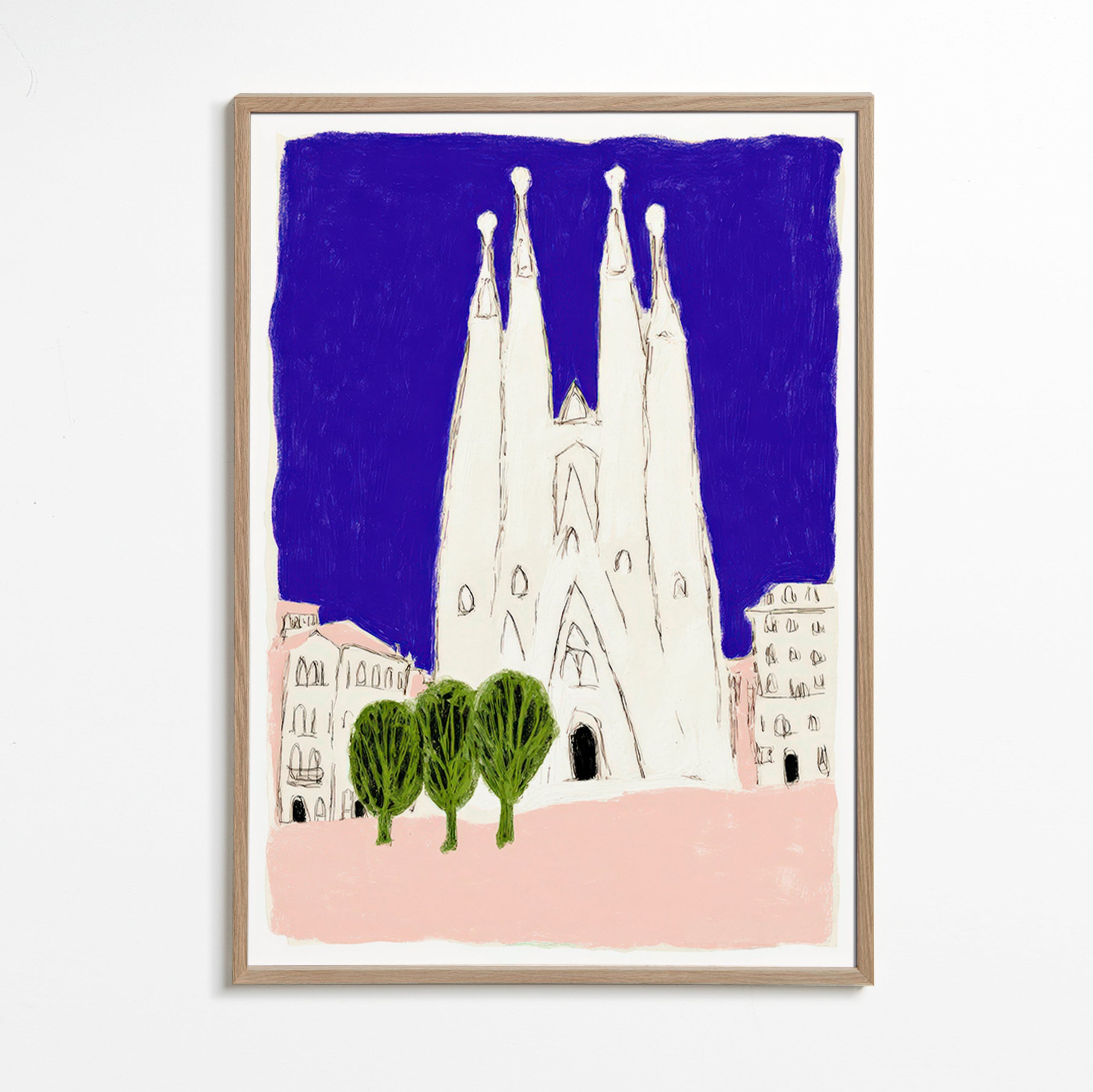 Kökskonst Sagrada Familia natt skiss