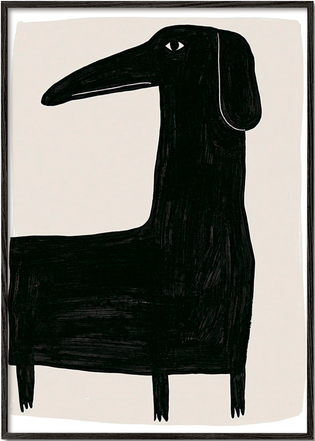 Poster lång svart hund illustration