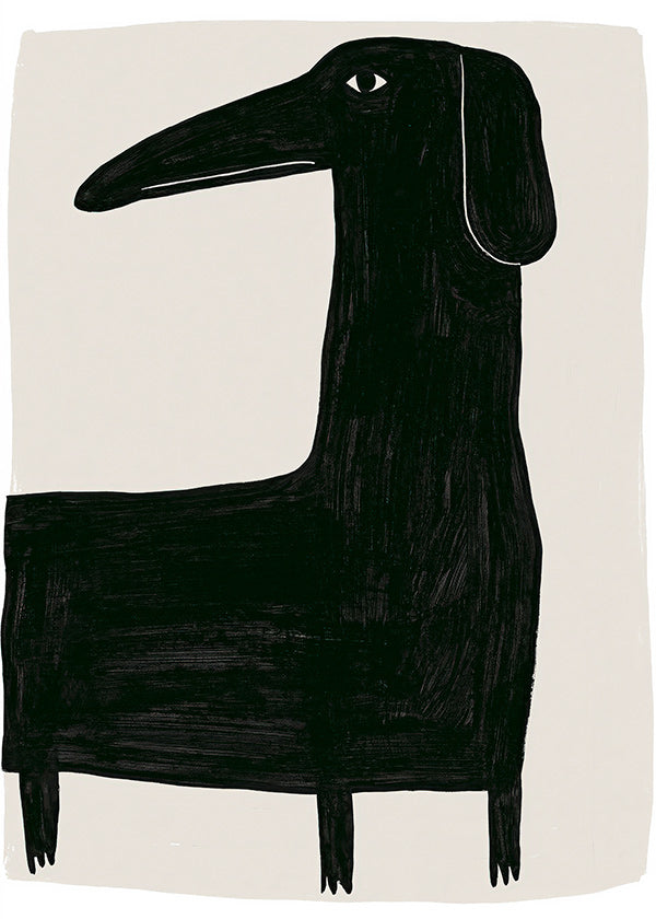 Poster lång svart hund illustration
