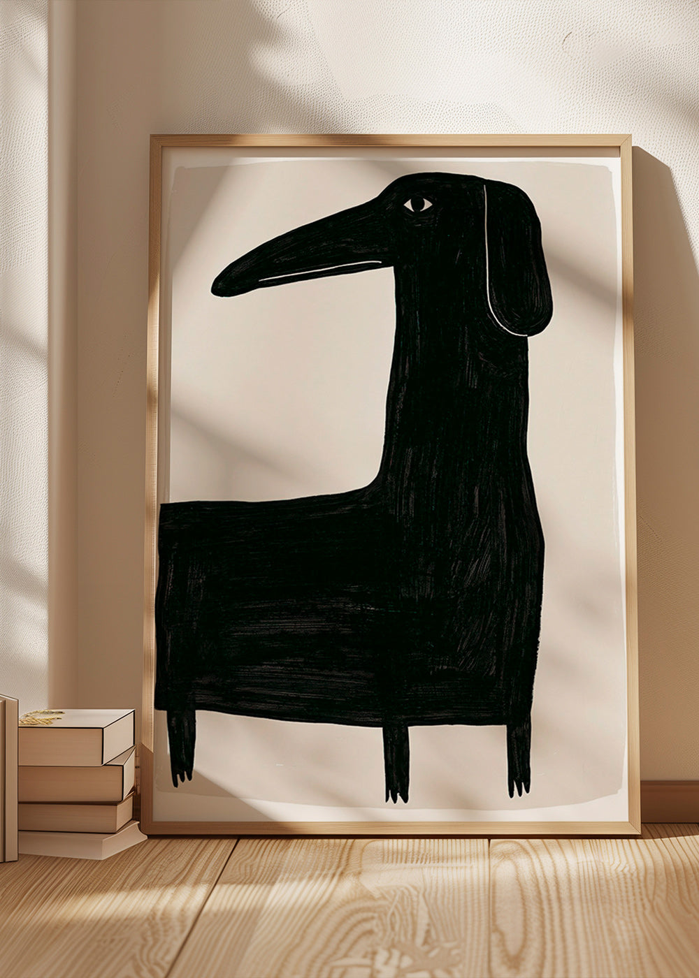 Poster lång svart hund illustration