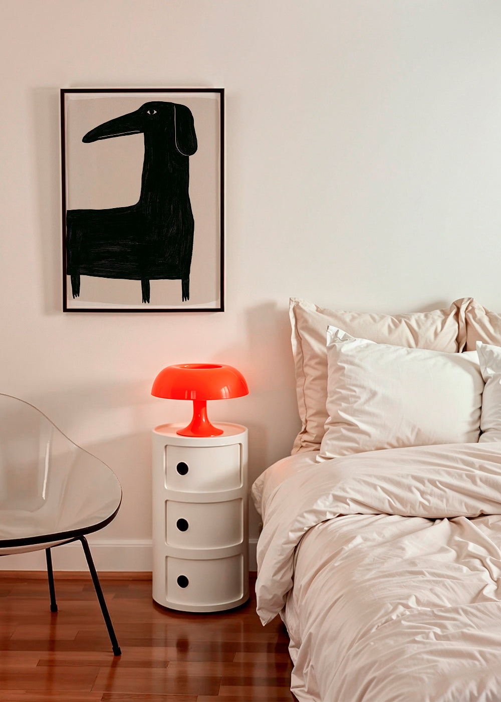 Poster lång svart hund illustration
