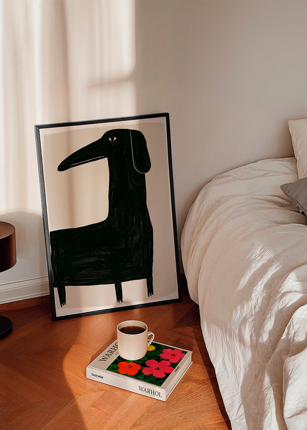 Poster lång svart hund illustration