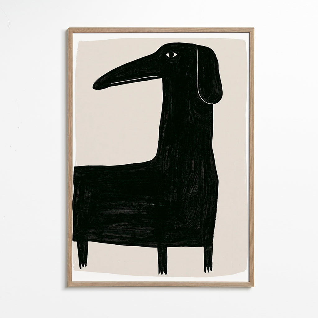 Poster lång svart hund illustration