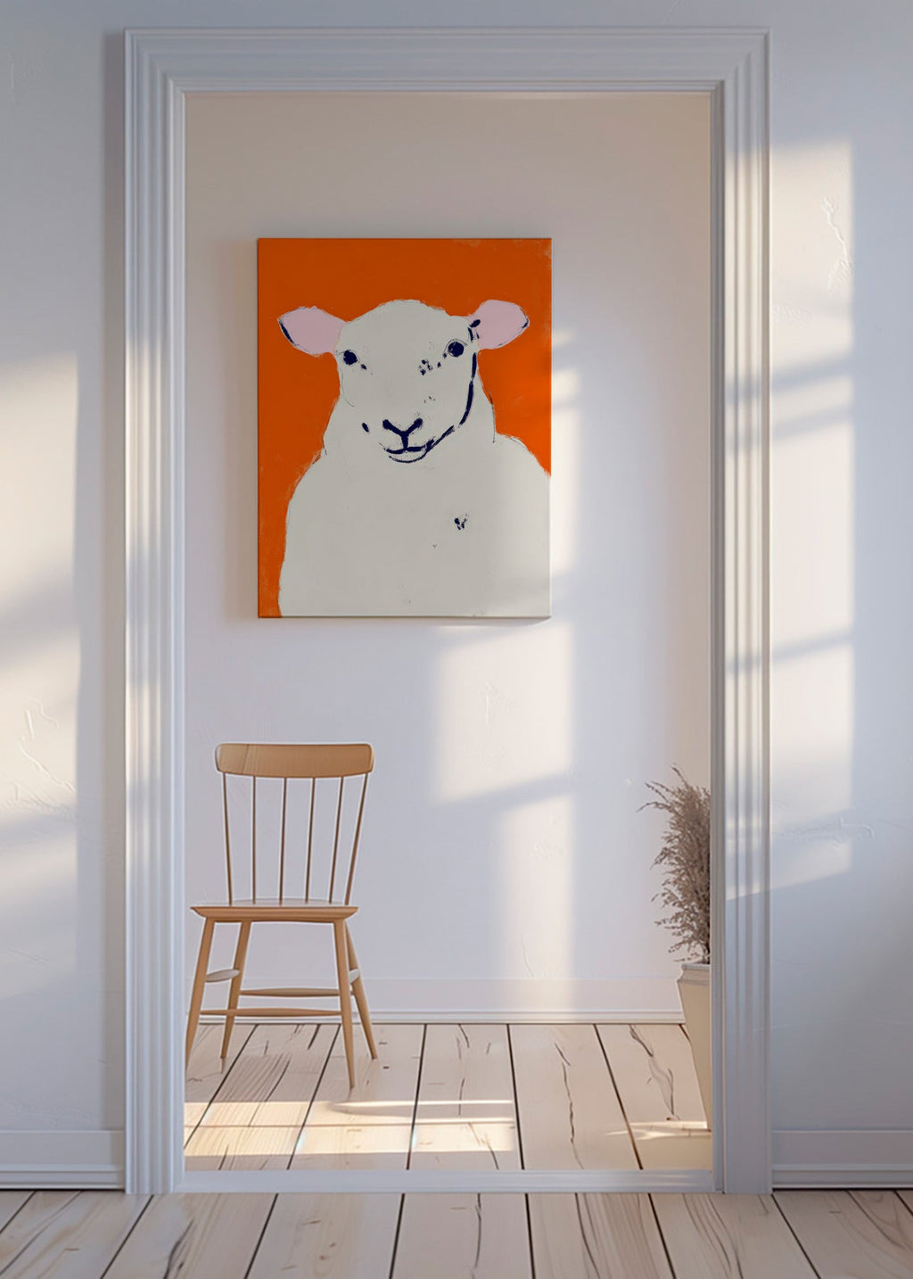Konstverk vit får minimalistisk