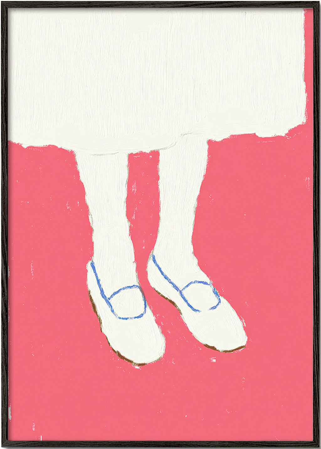 Illustration av ben med rosa skor