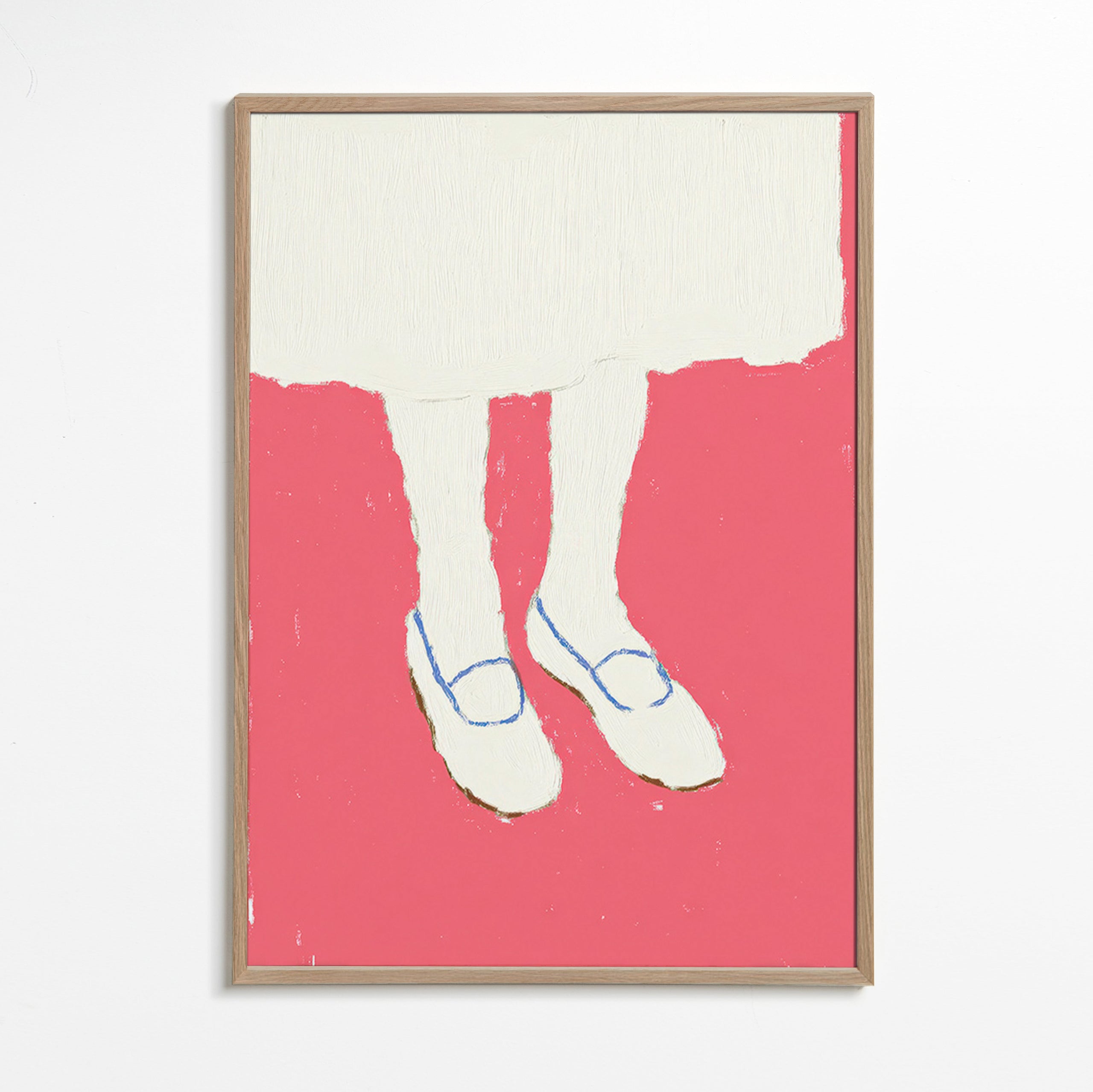 Illustration av ben med rosa skor