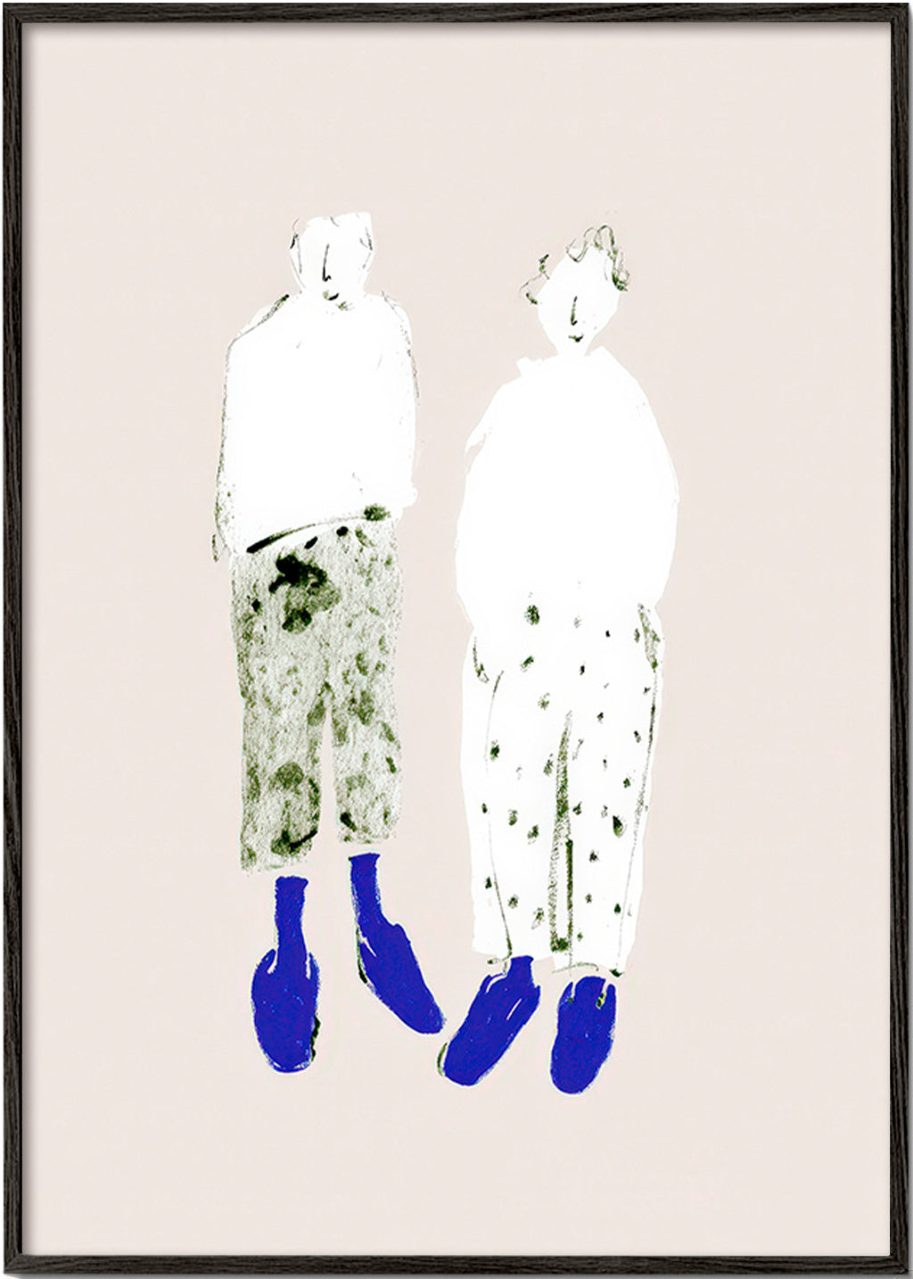 Minimalistisk parillustration med blå stövlar