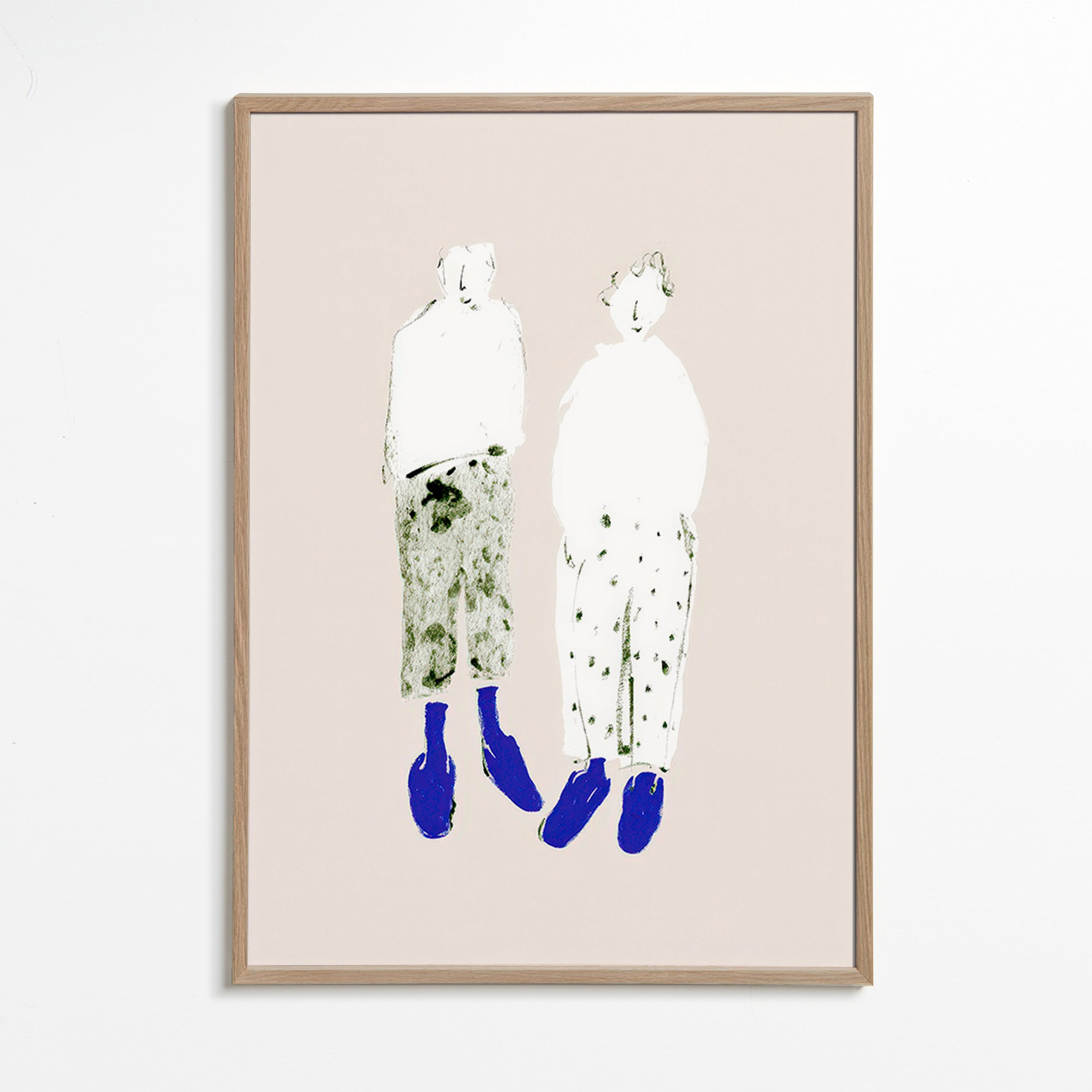 Minimalistisk parillustration med blå stövlar