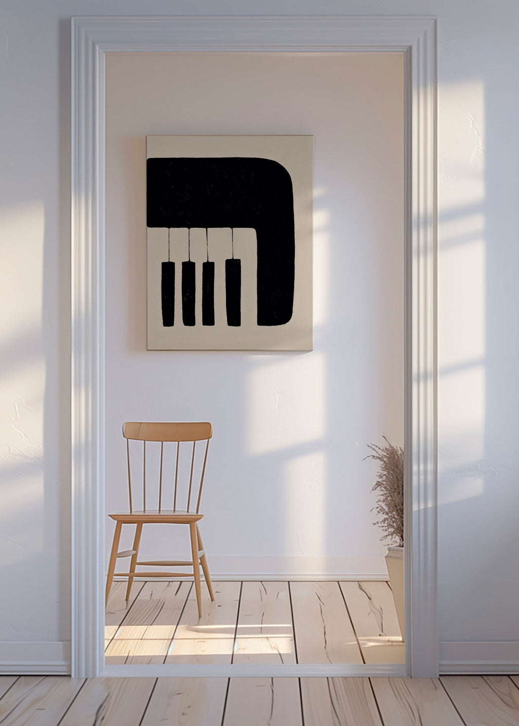 Minimalistiskt pianoverk med tangenter