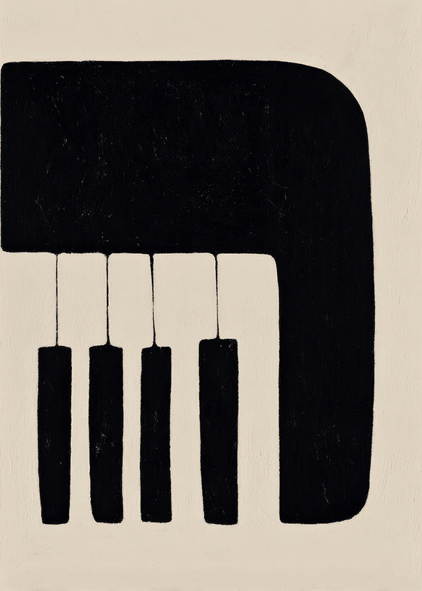 Minimalistiskt pianoverk med tangenter