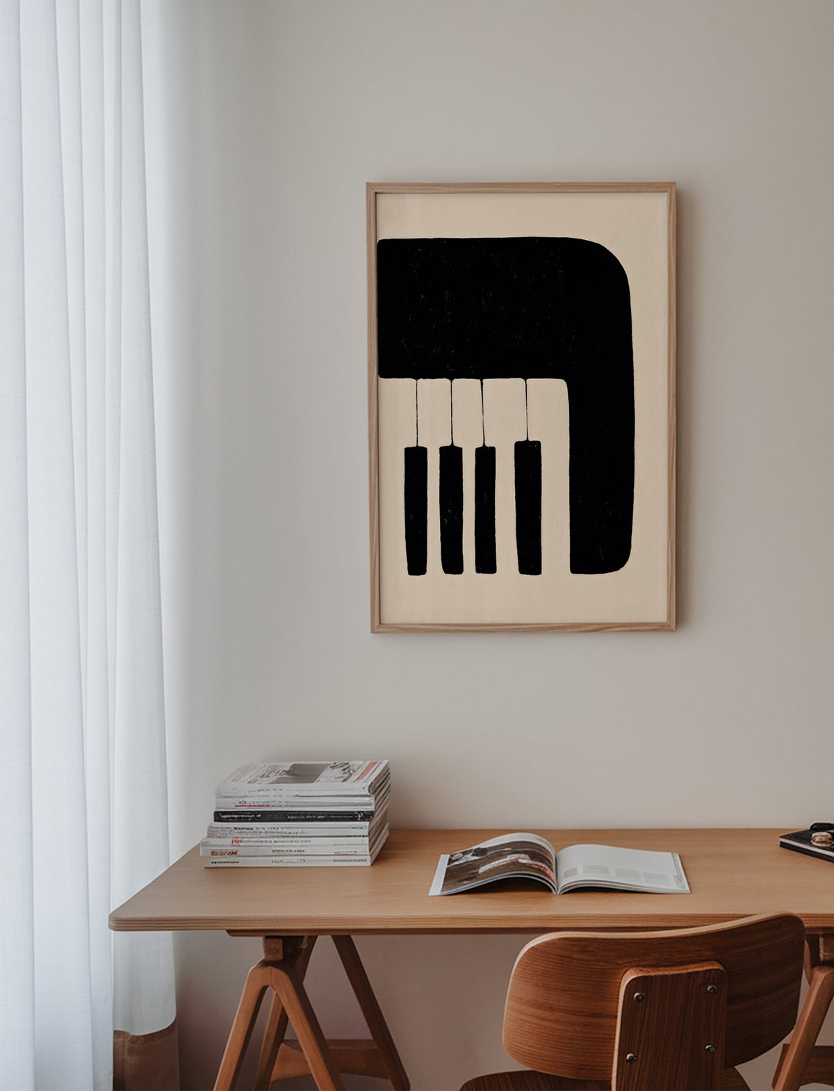 Minimalistiskt pianoverk med tangenter