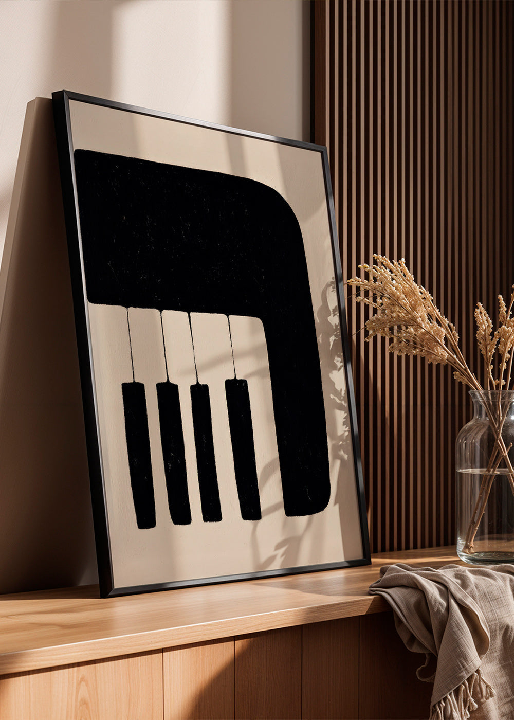 Minimalistiskt pianoverk med tangenter