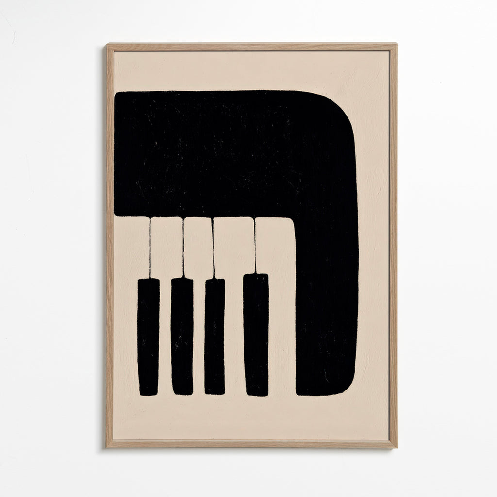 Minimalistiskt pianoverk med tangenter