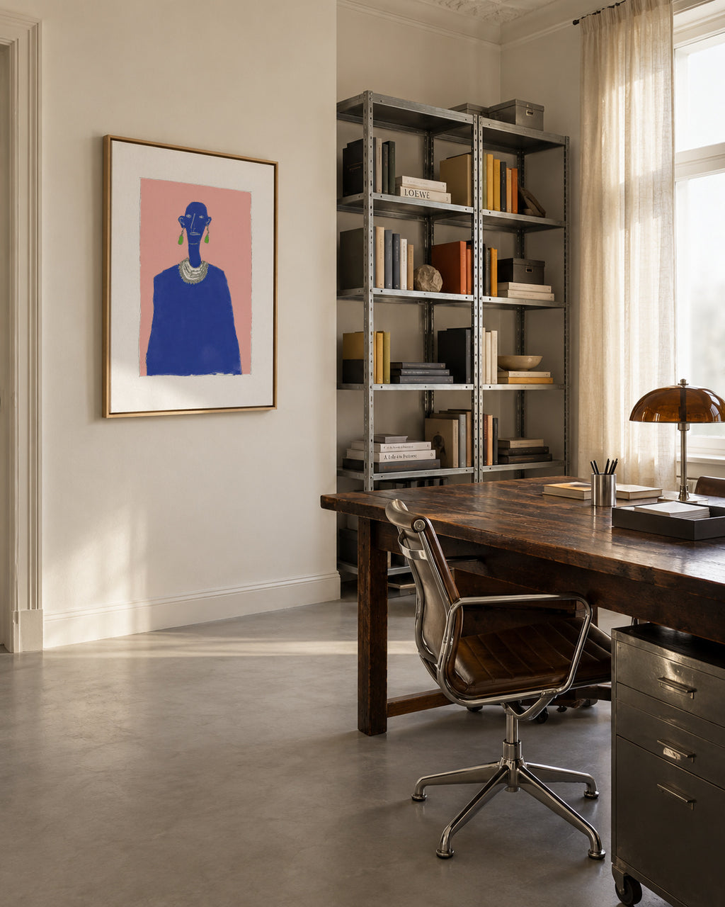 Sapphire Portrait - Framed canvas in an interior
