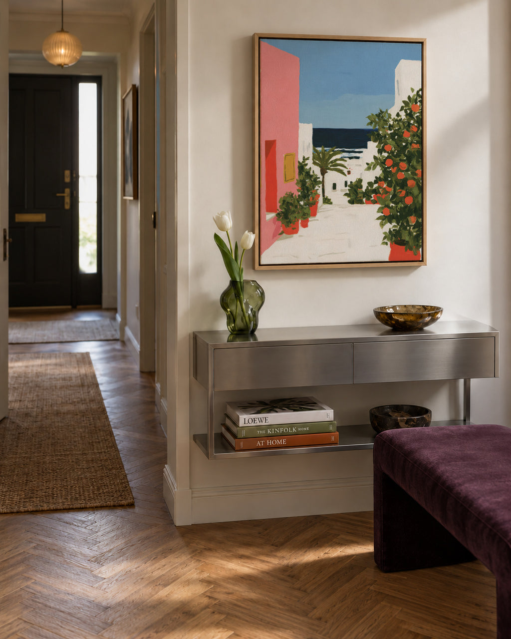 Coastal Alley - Framed canvas in an interior