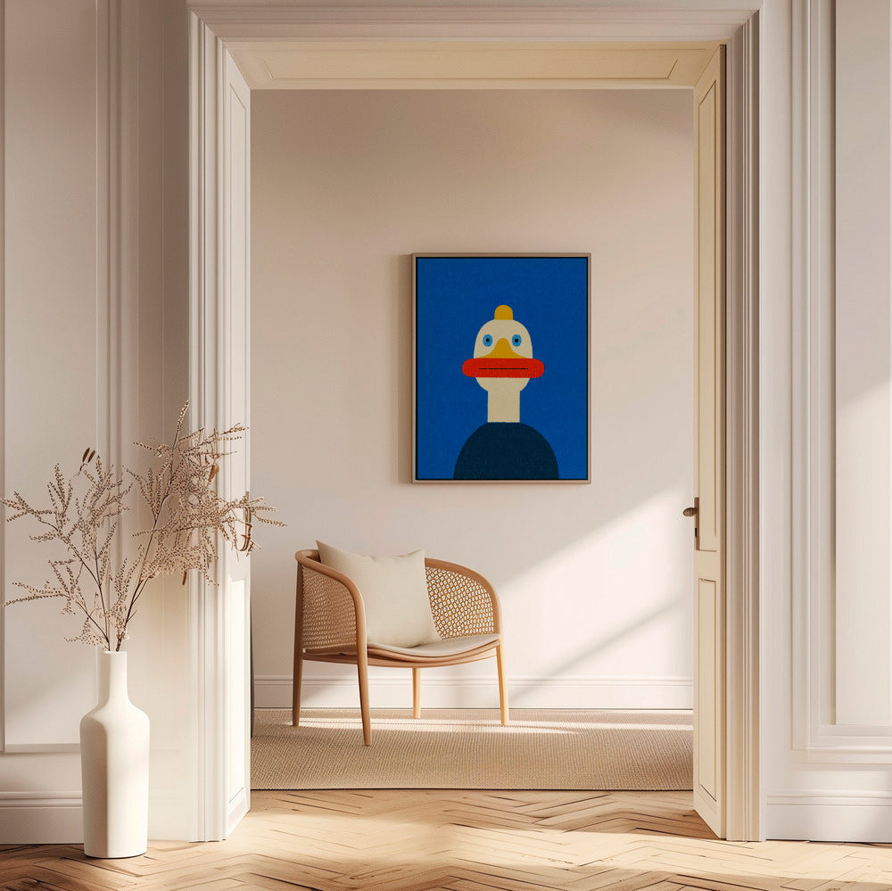 Poster blå anka illustration