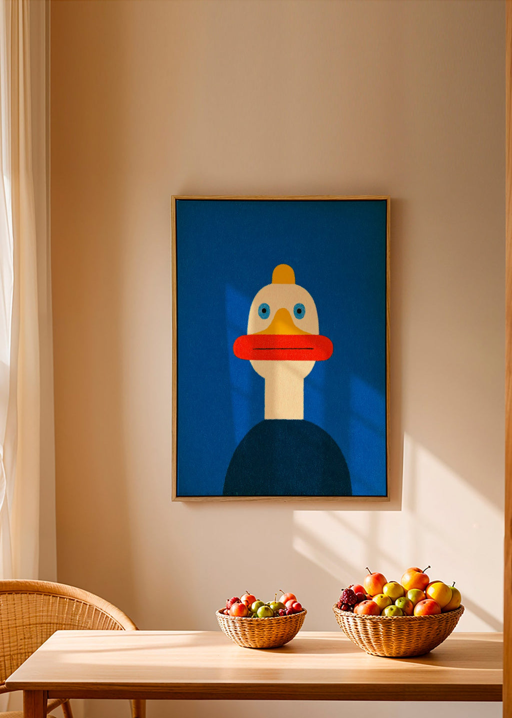 Poster blå anka illustration