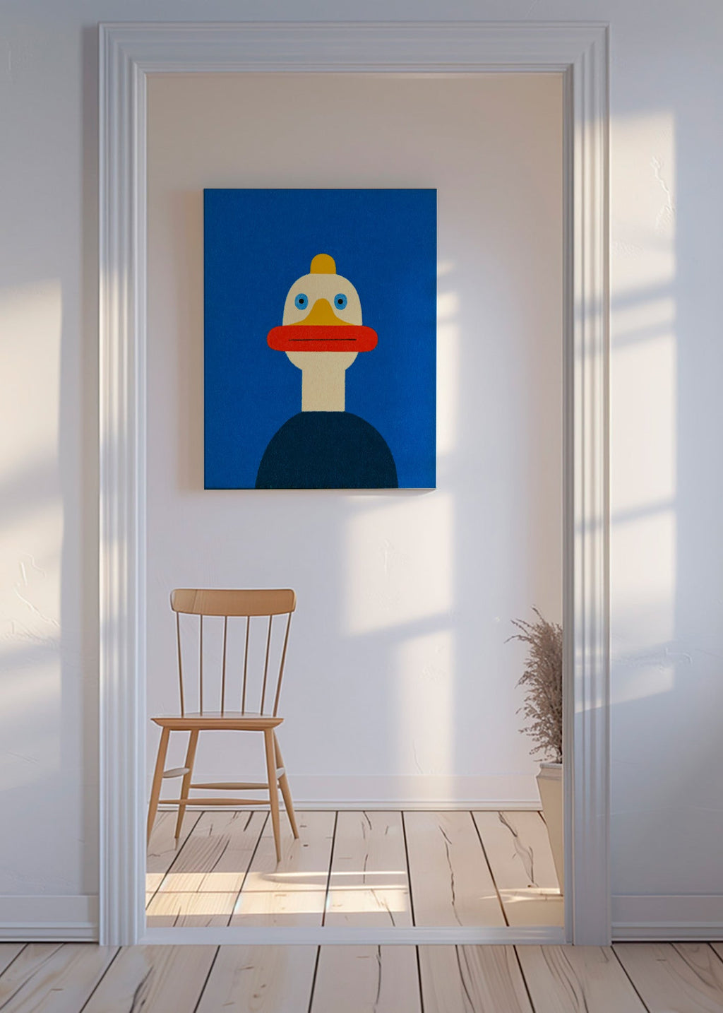 Poster blå anka illustration