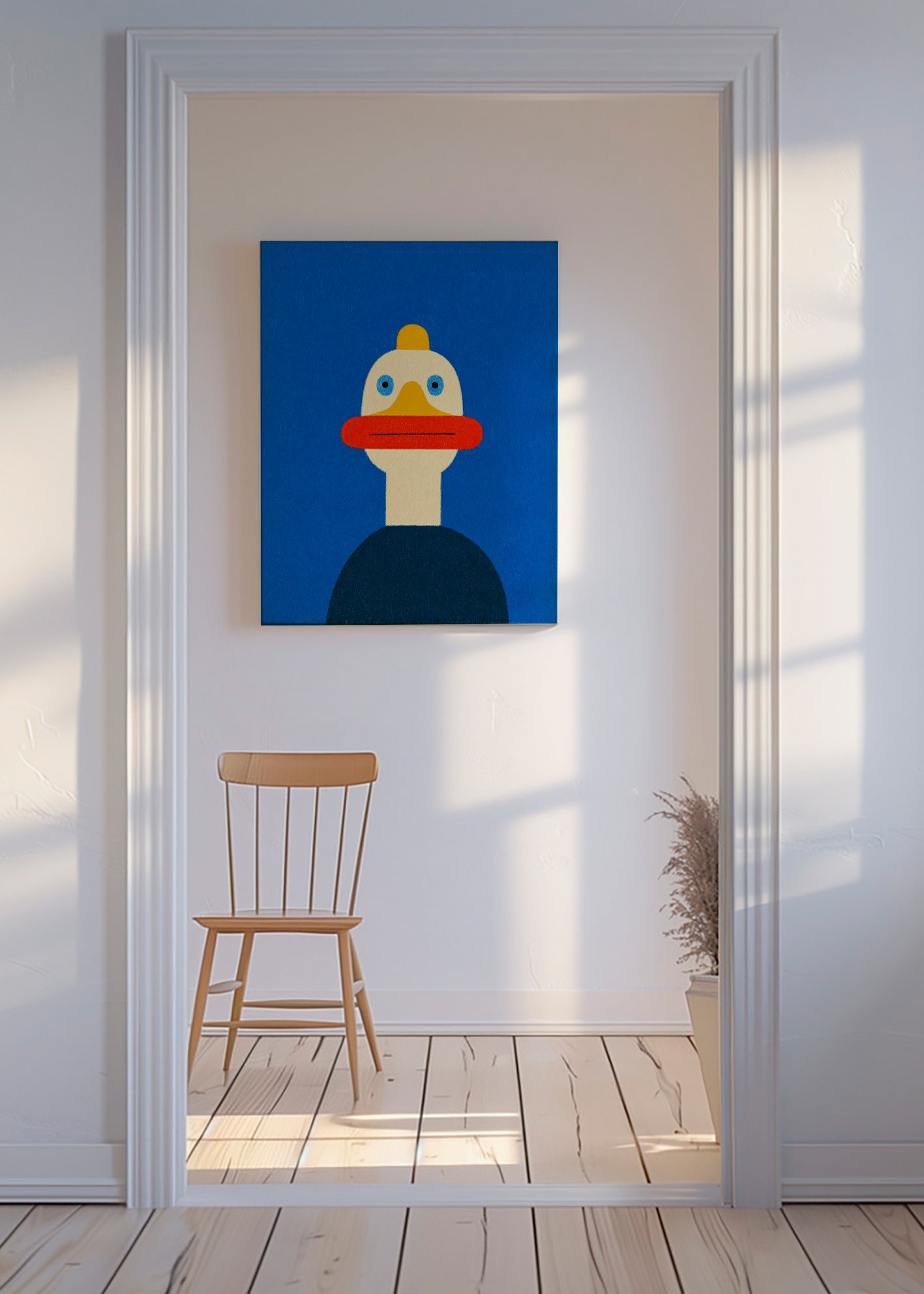 Poster blå anka illustration