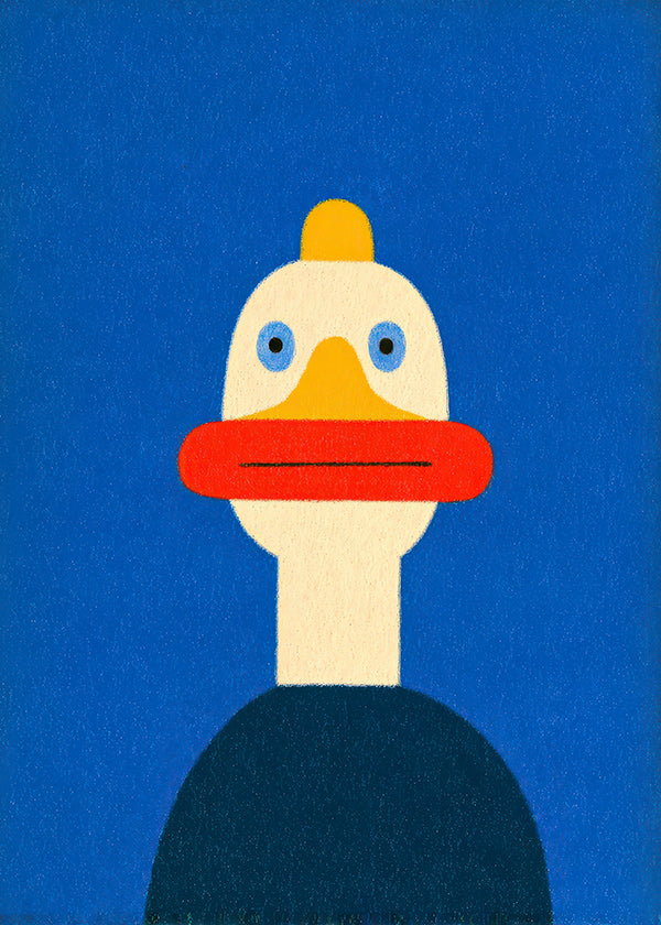 Poster blå anka illustration