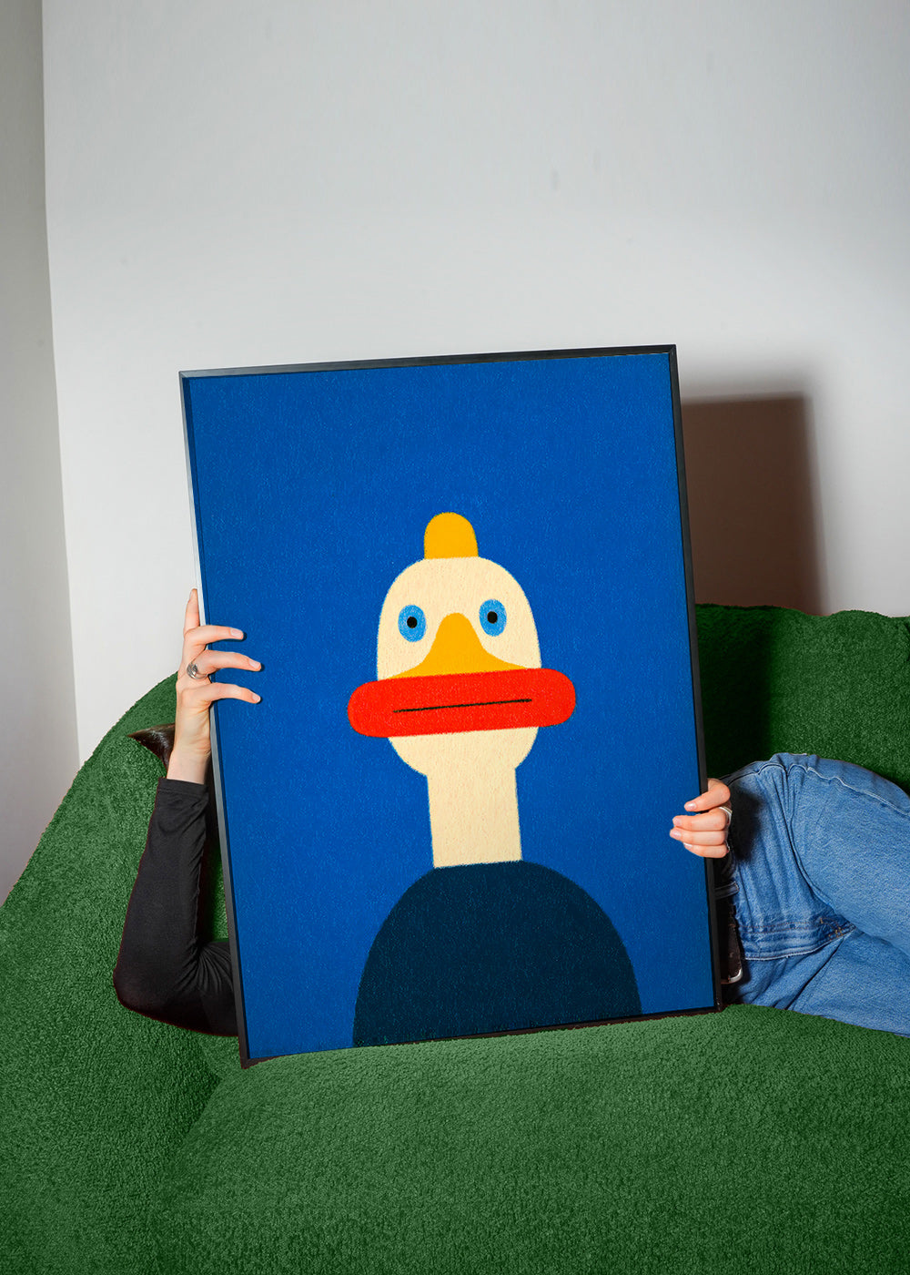 Poster blå anka illustration