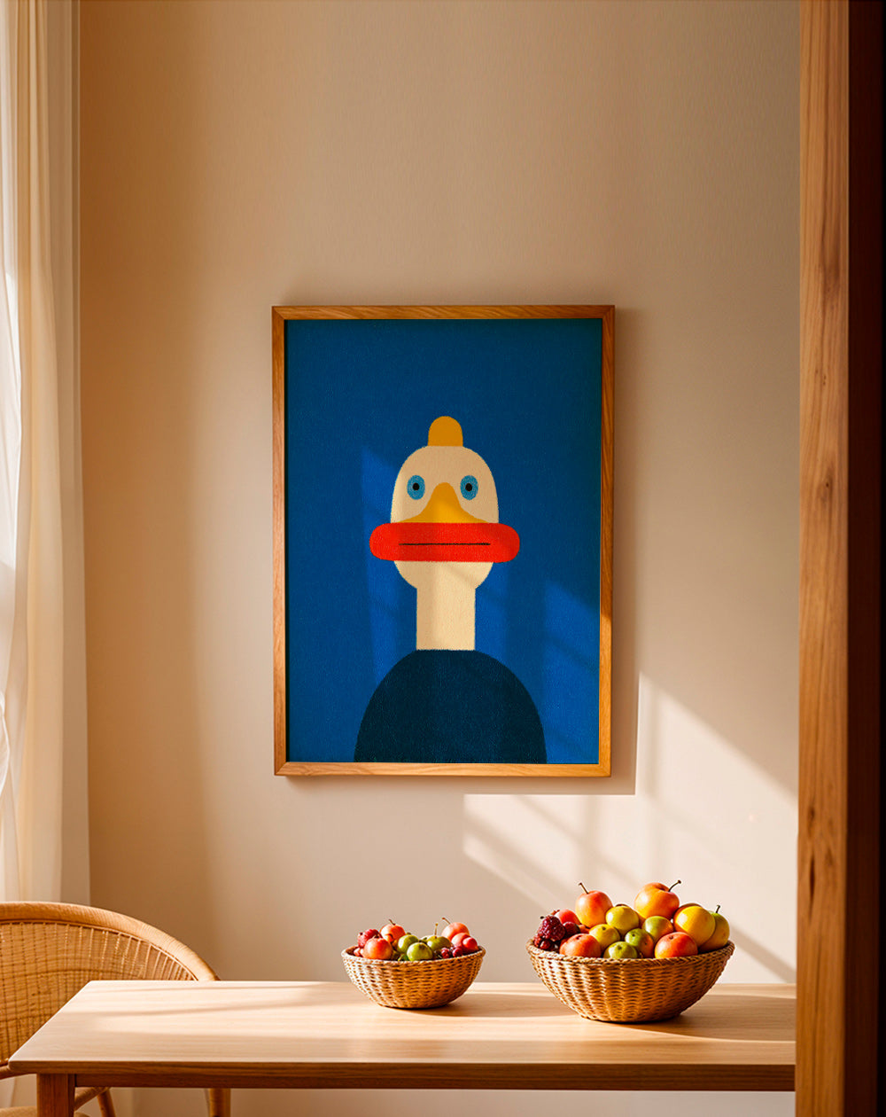 Poster blå anka illustration