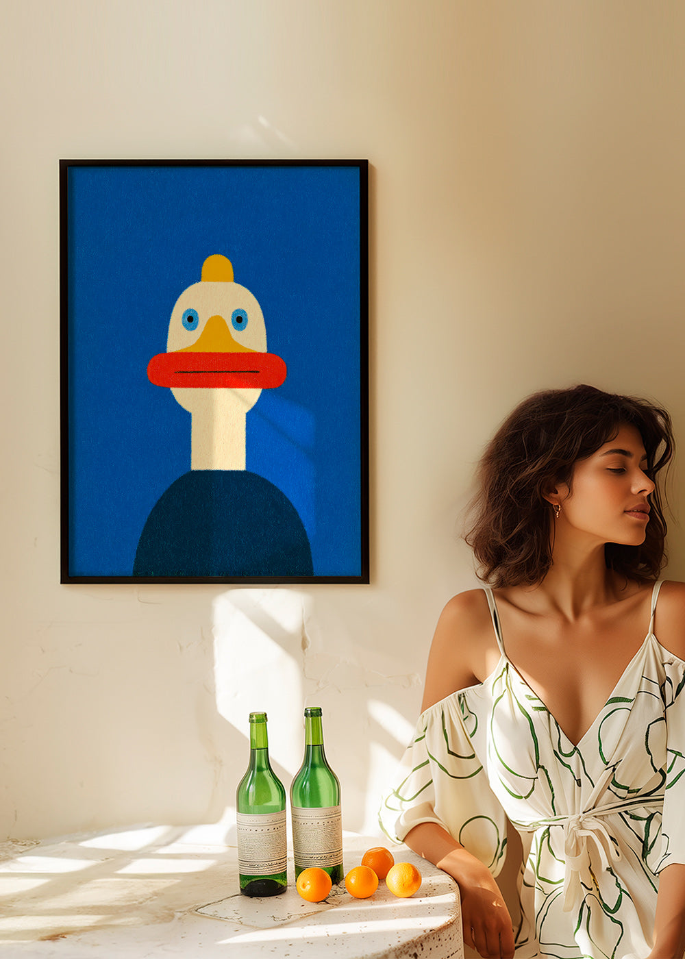 Poster blå anka illustration