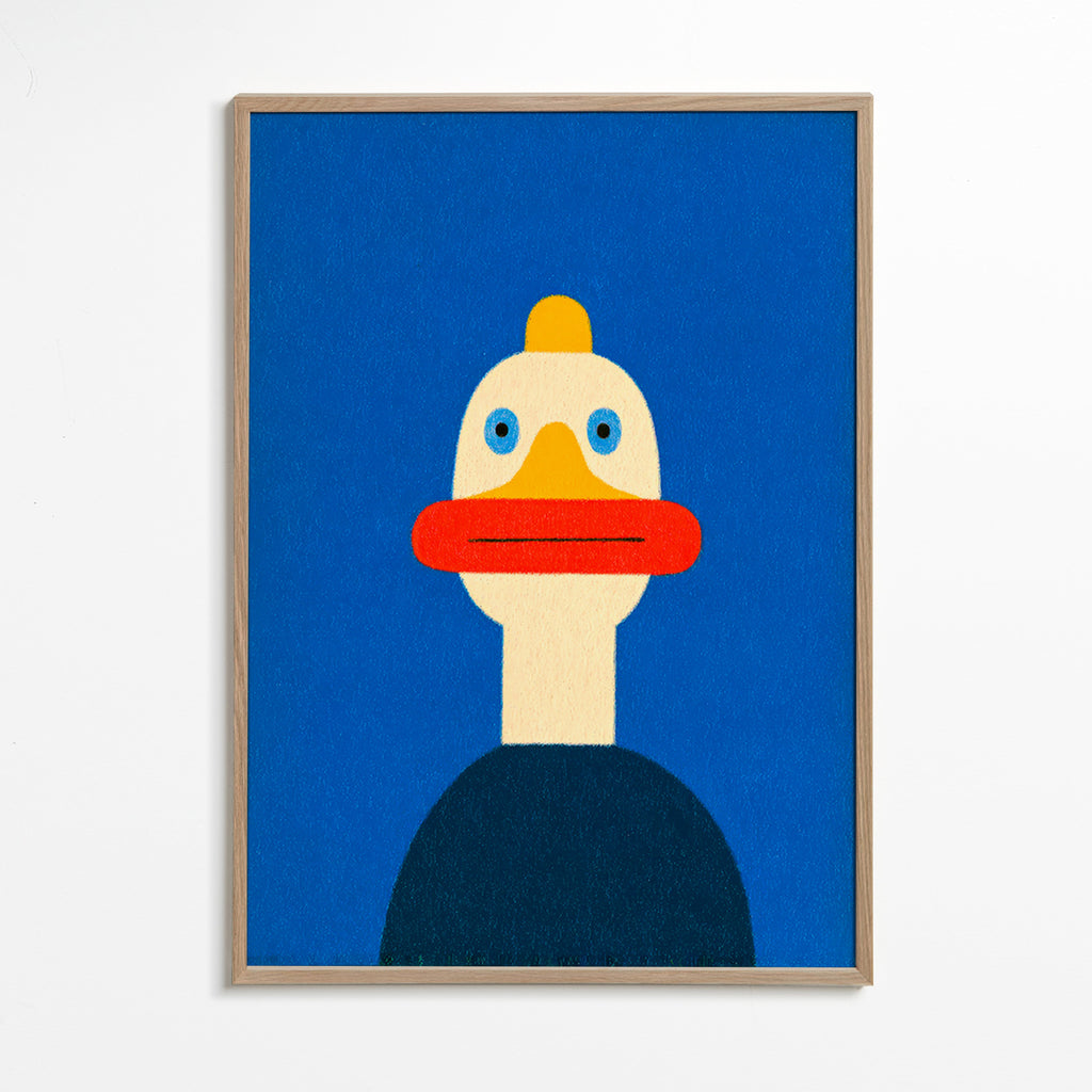 Poster blå anka illustration