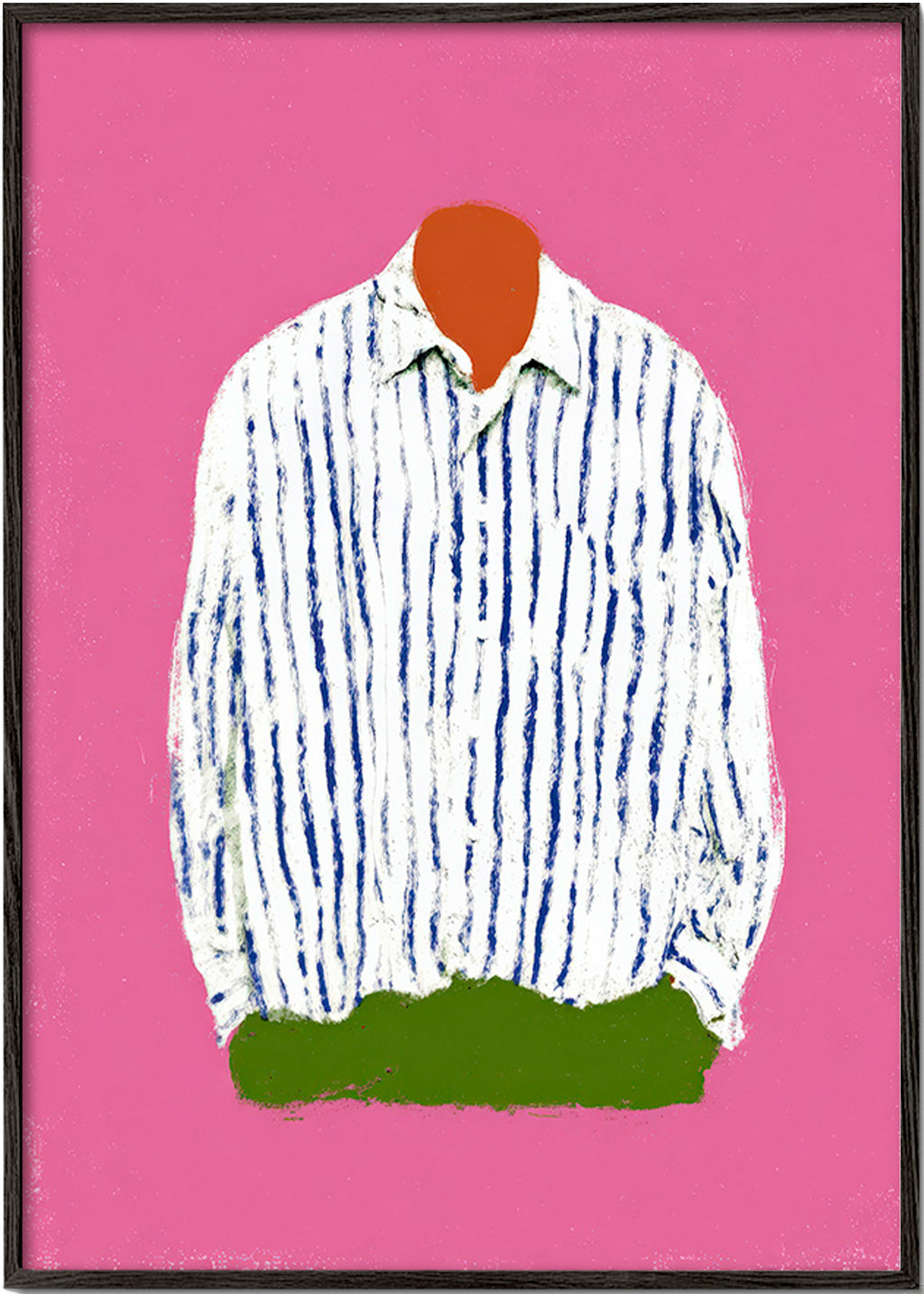 Illustration randig skjorta på rosa bakgrund
