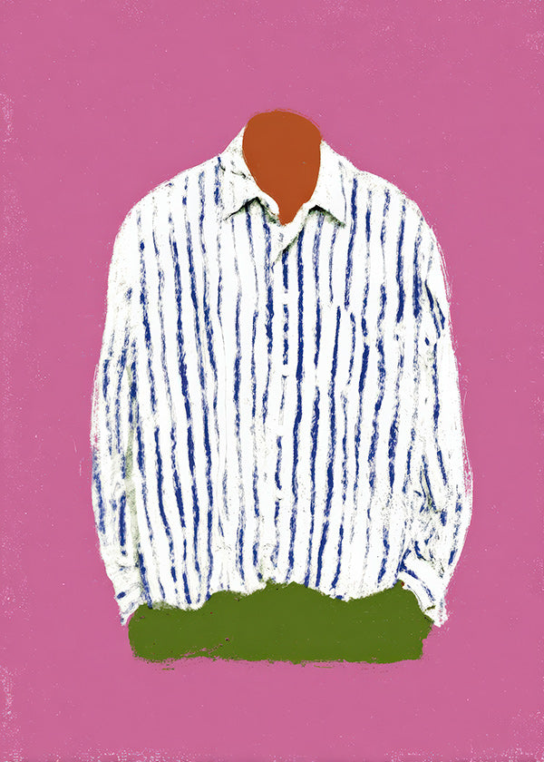 Illustration randig skjorta på rosa bakgrund