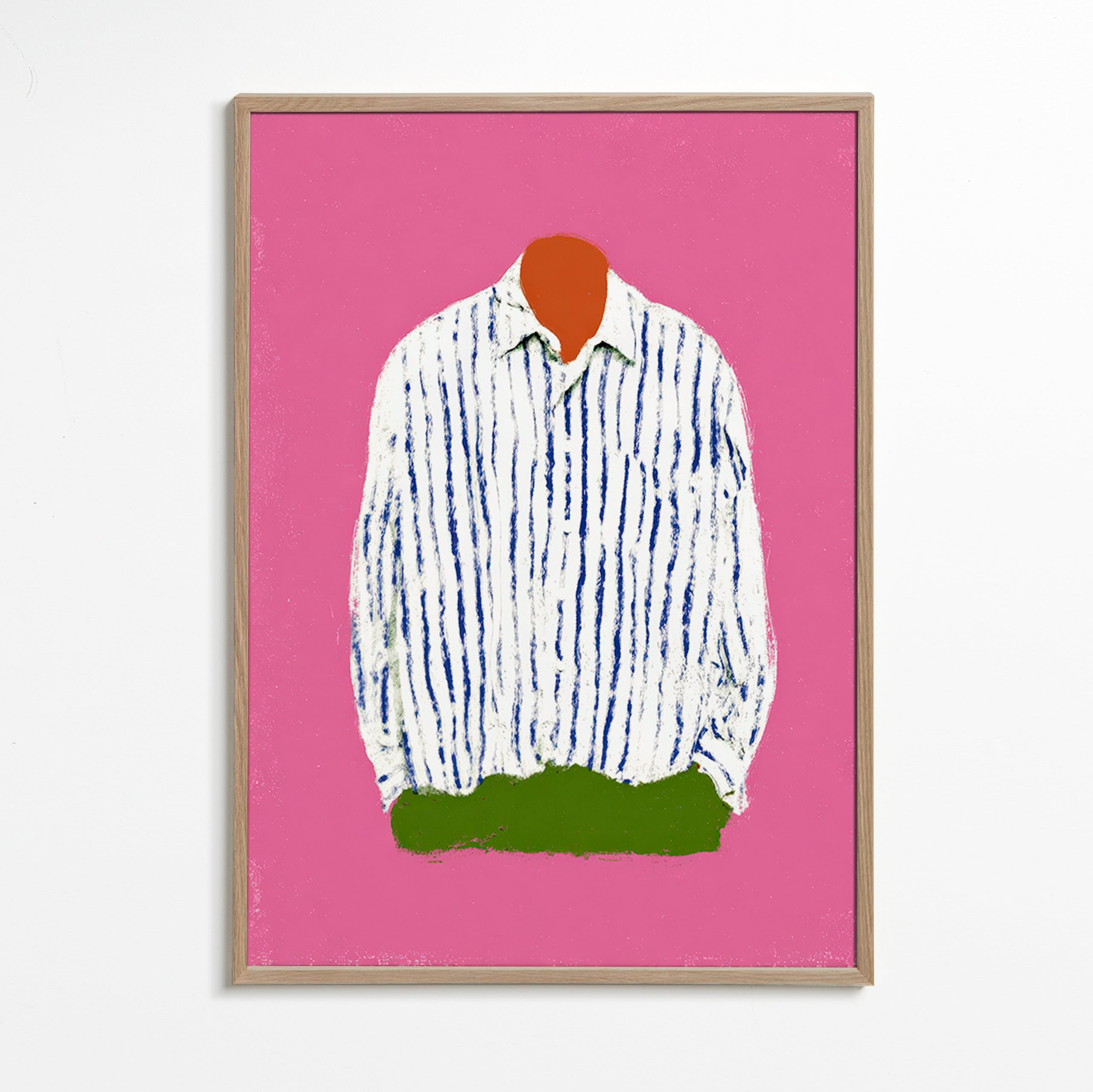 Illustration randig skjorta på rosa bakgrund