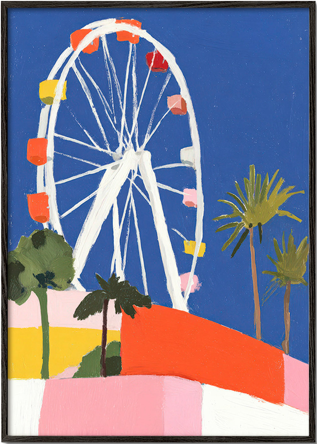 Stadsposter med färgglad pariserhjul